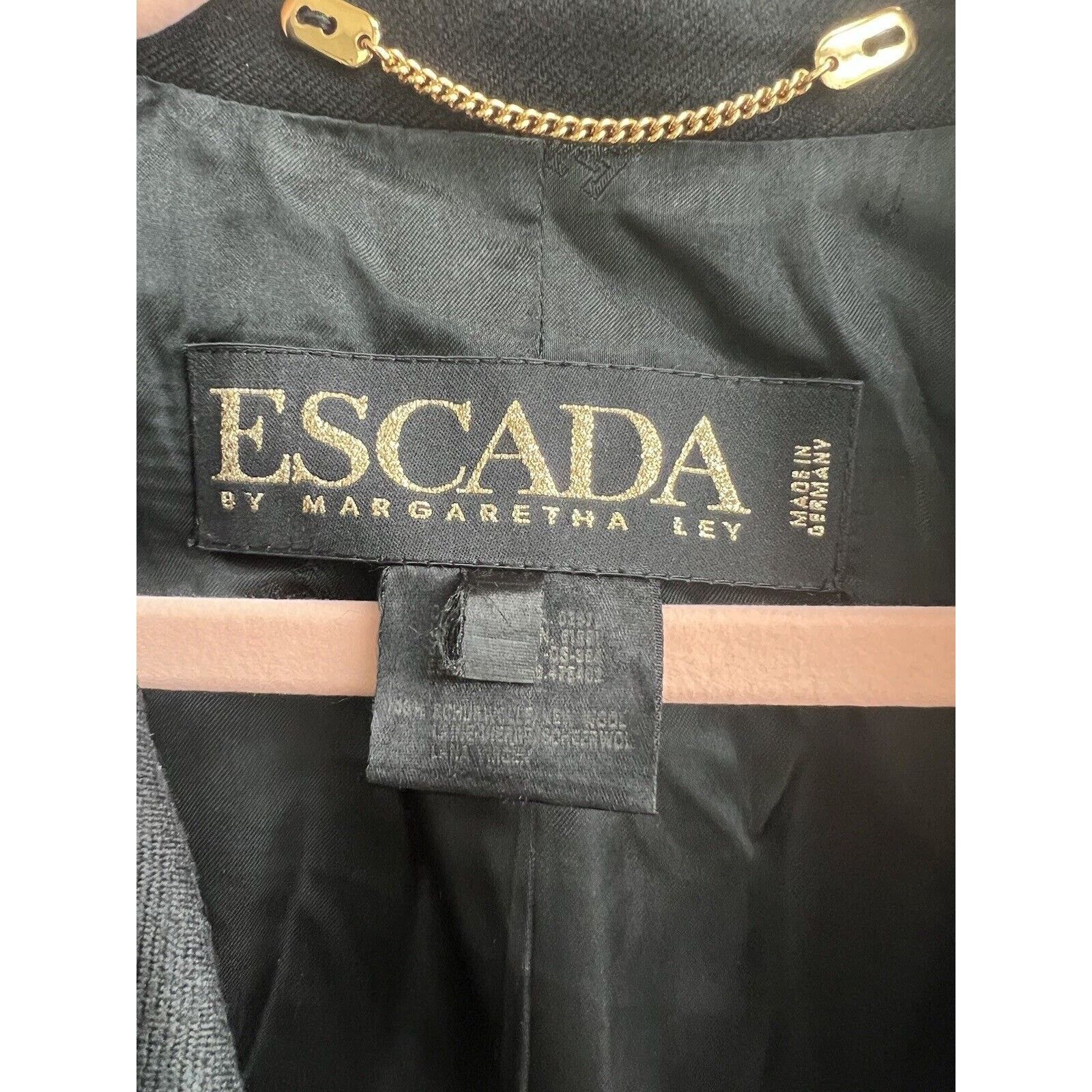 Escada VTG 1992 Escada Clock Patch Gold Buttons Wool Blazer 38 US 6 Size M / US 6-8 / IT 42-44 - 4 Thumbnail