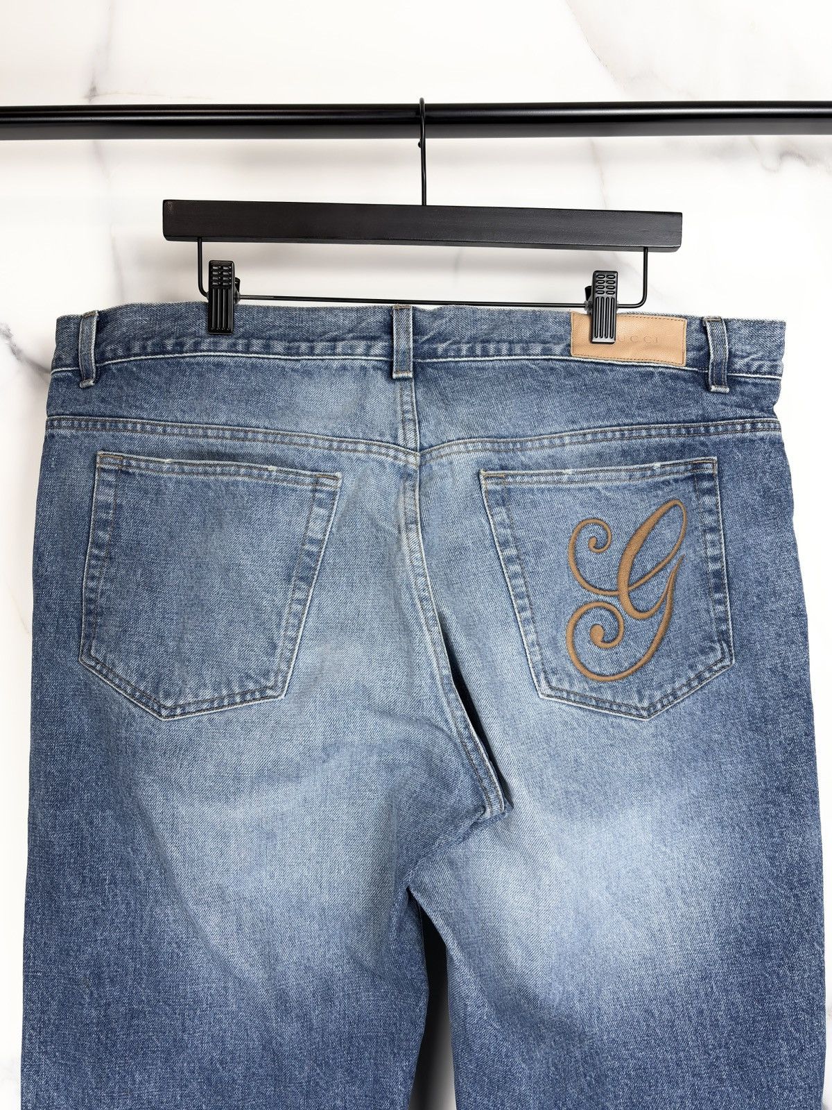 Gucci FW01 Gucci By Tom Ford Vintage Embroidered G Denim Jeans Size US 40 / EU 56 - 3 Thumbnail
