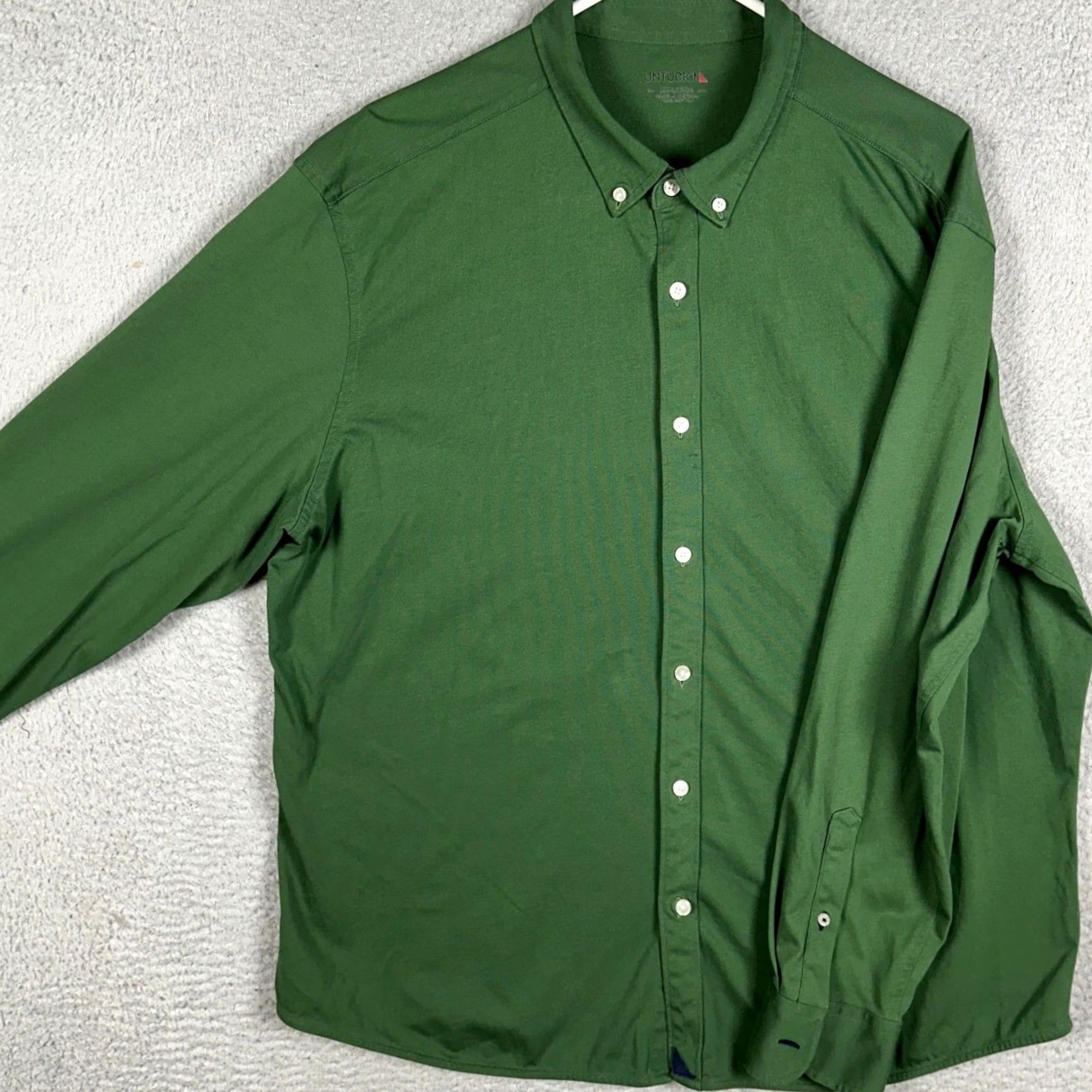 UNTUCKit UNTUCKit Button-Down Shirt Mens 2XL Forest Green Button Down Long Sleeve Casual Workwear Signature Hem Logo Size US XXL / EU 58 / 5 - 2 Thumbnail