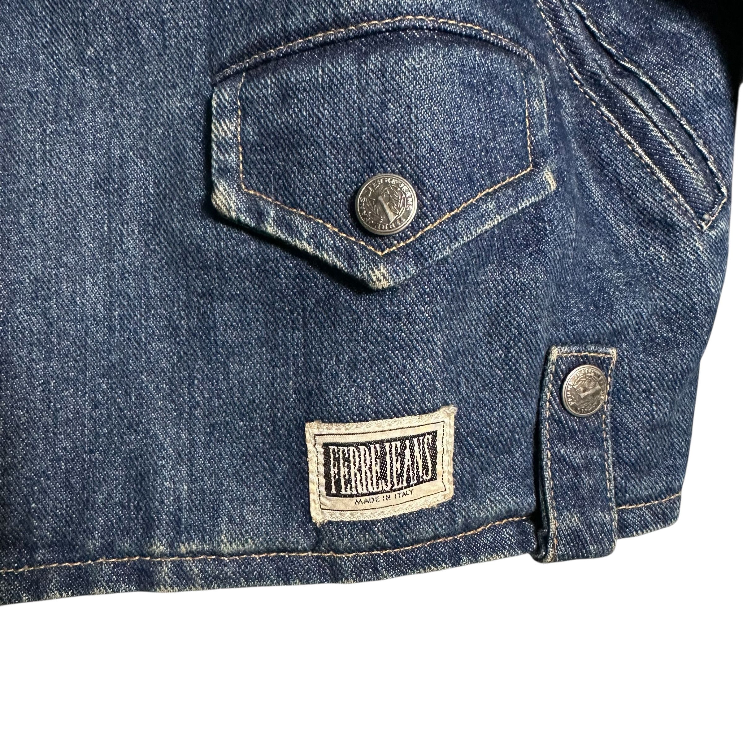 Gianfranco Ferre 🔥RARE🔥Vintage Gianfranco Ferre Double Collar Denim Jacket Size US L / EU 52-54 / 3 - 6 Thumbnail
