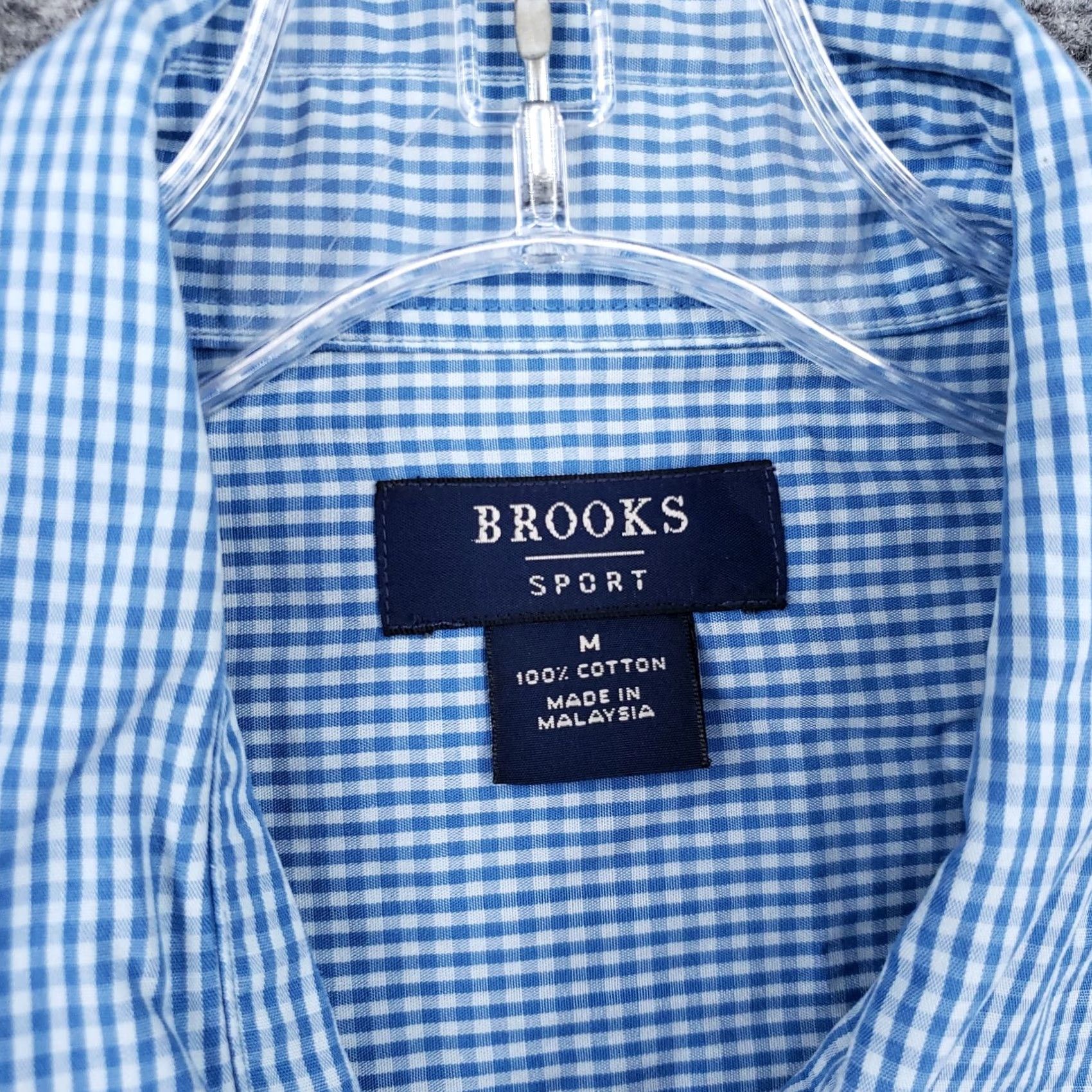 Brooks Brooks Shirt Men M Medium Button-Down Long Sleeve Blue Check Cotton Casual Sport Size US M / EU 48-50 / 2 - 3 Thumbnail
