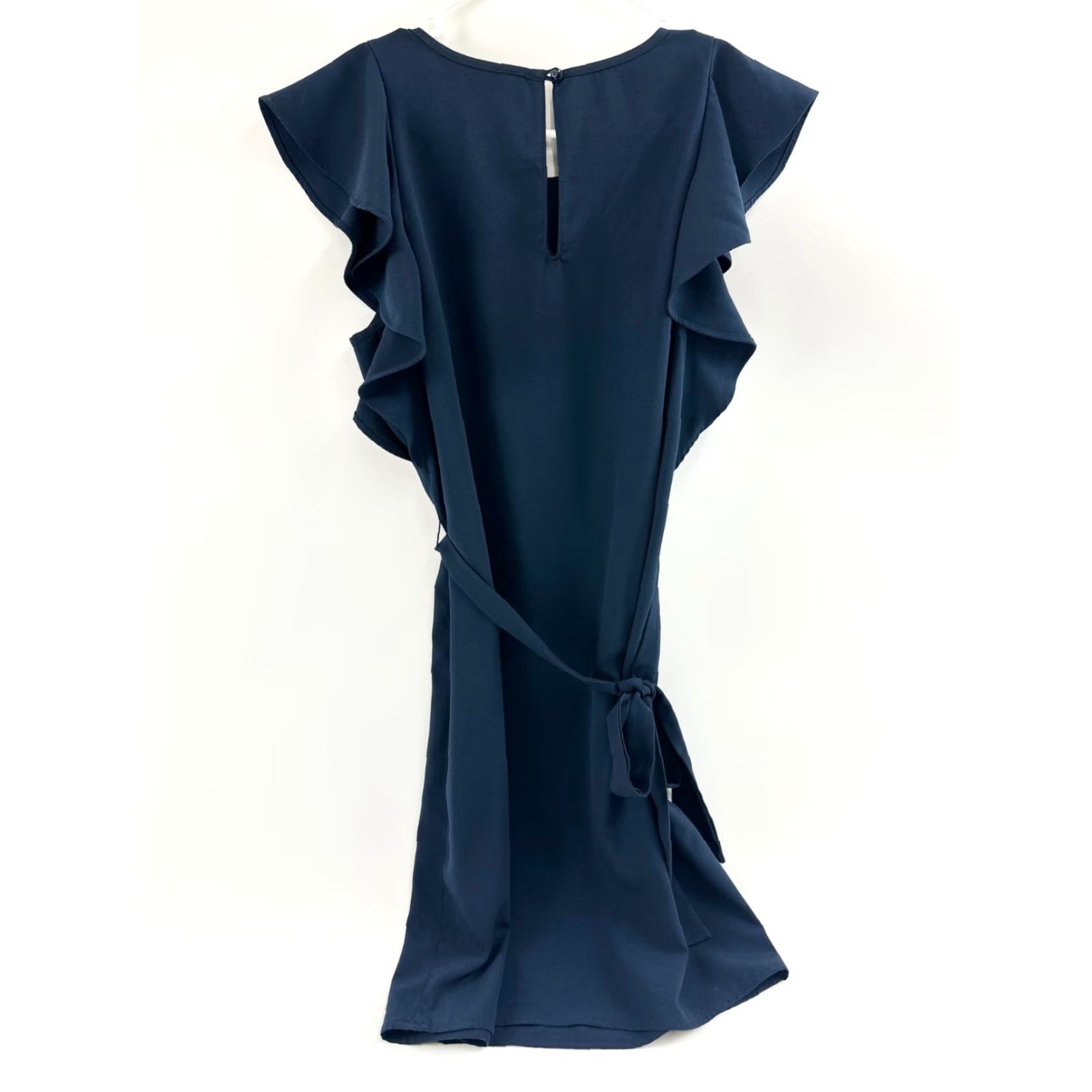 Banana Republic Banana Republic Dress Womens Small Navy Flutter Sleeve Drawstring Waist Short Sleeve Round Neck Pullover Bodycon Casual Spring Summer Size S / US 4 / IT 40 - 2 Thumbnail