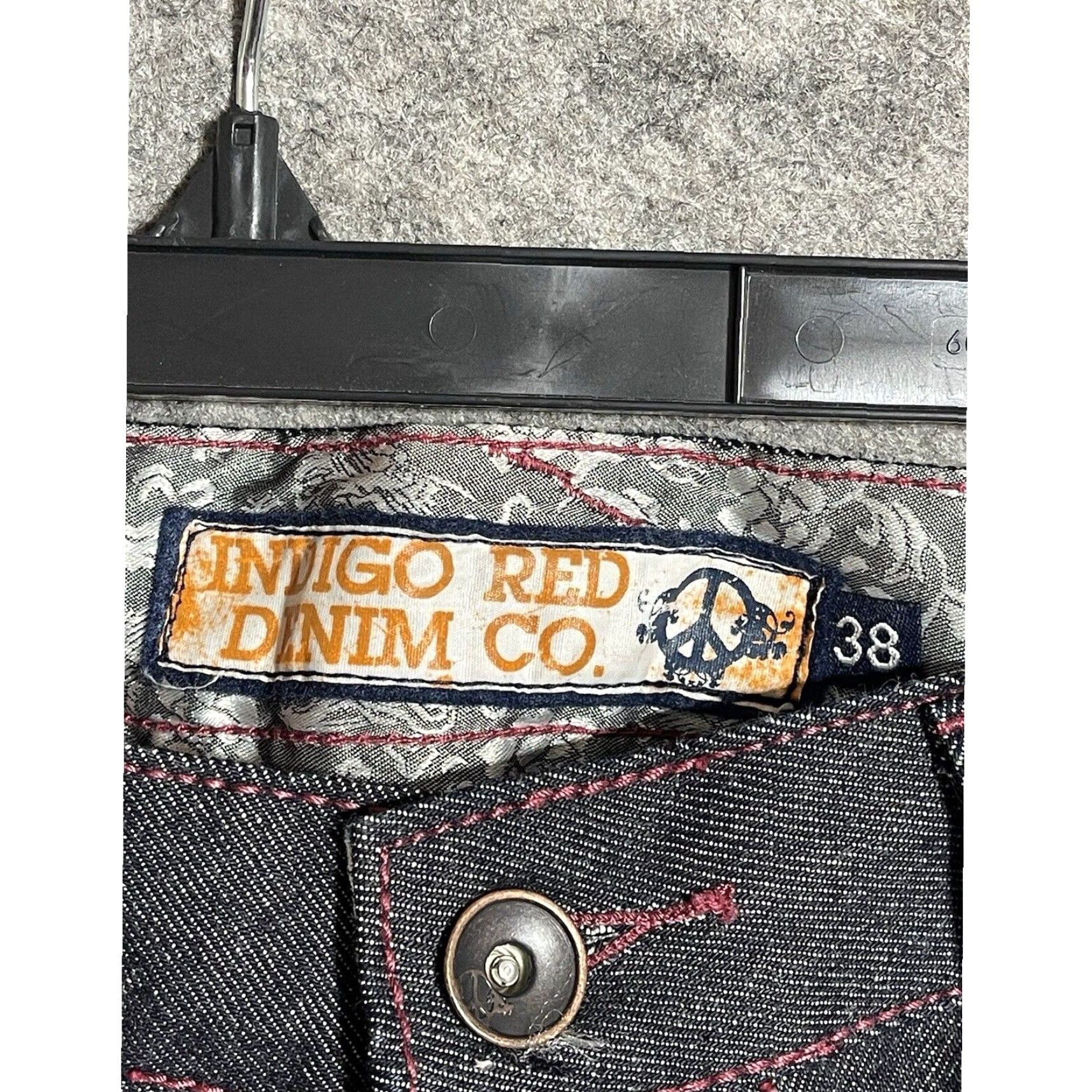 CO VINTAGE Indigo Red Denim Co Jeans Sz 38X31 Baggy Skater Hip Hop Streetwear Y2K Size US 38 / EU 54 - 3 Thumbnail