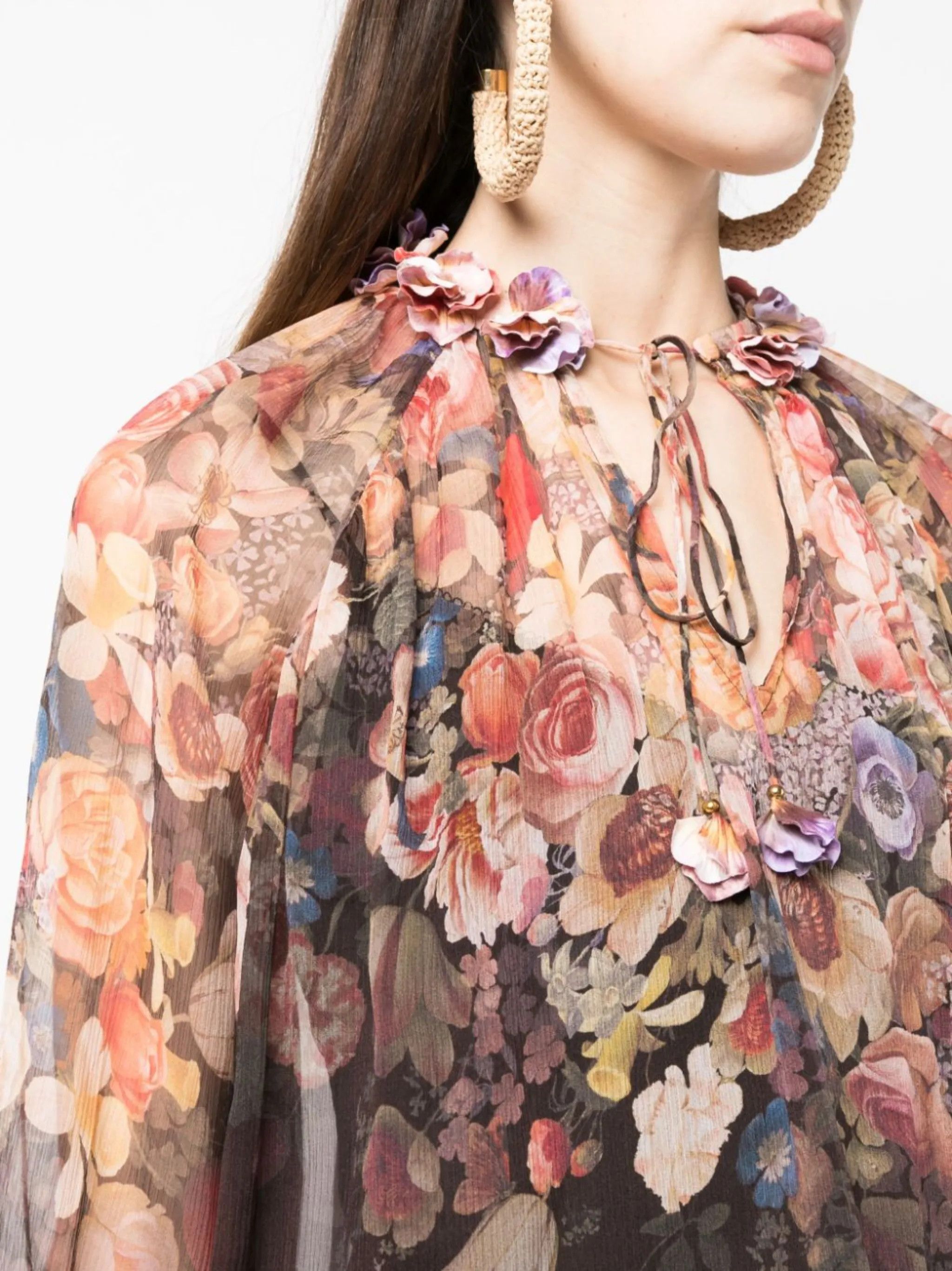 Zimmermann oc11z0325 Luminosity Floral Blouse in Multicolor Size S / US 4 / IT 40 - 5 Thumbnail