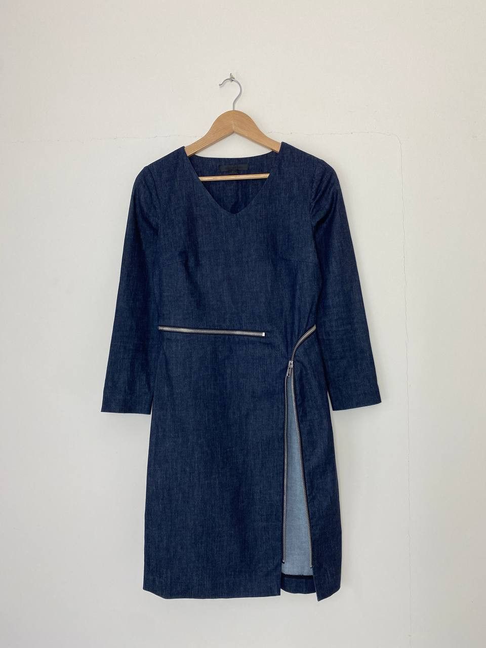 Alexander Wang Alexander Wang Denim Zipper V-Neck Midi Dress Size S / US 4 / IT 40 - 5 Thumbnail
