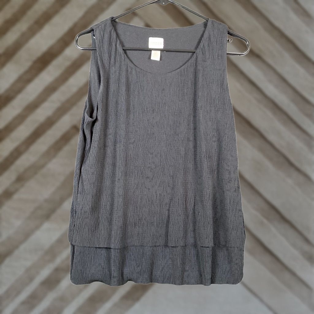 Vintage Chicos Blouse Sleeveless Black Lined FlowY Polyester S Small Womens Casual Workwear Party/Cocktail Size S / US 4 / IT 40 - 1 Thumbnail