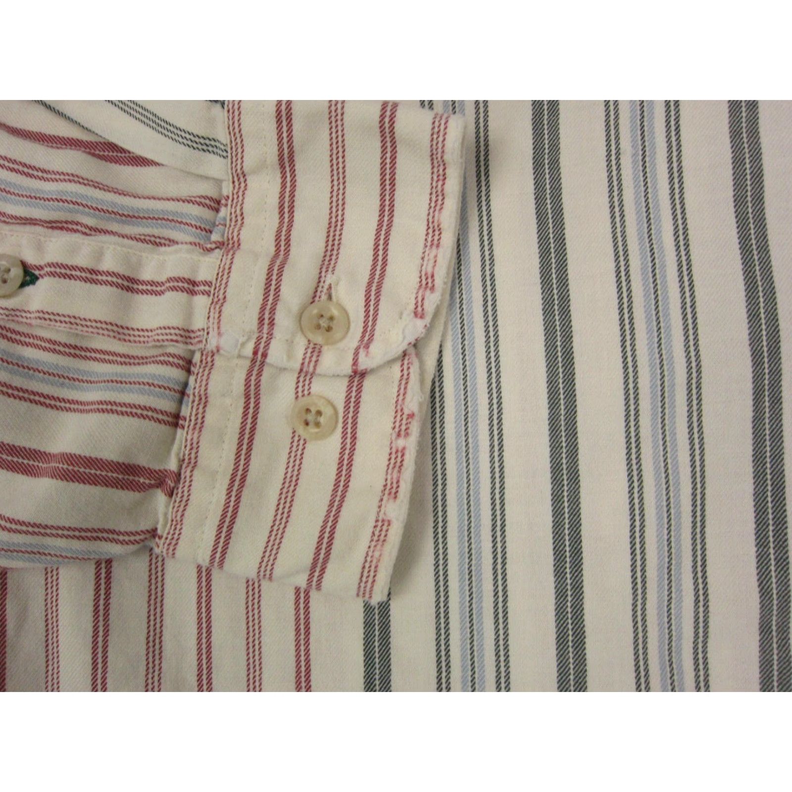 Tommy Hilfiger VINTAGE Tommy Hilfiger Shirt Adult L Red White Striped Crest Mens Button Up Size US L / EU 52-54 / 3 - 5 Thumbnail