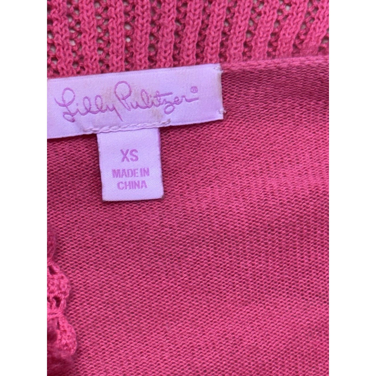 Lilly Pulitzer Lilly Pulitzer Raspberry Pink Cardigan Sweater Women’s XS Size XS / US 0-2 / IT 36-38 - 6 Thumbnail