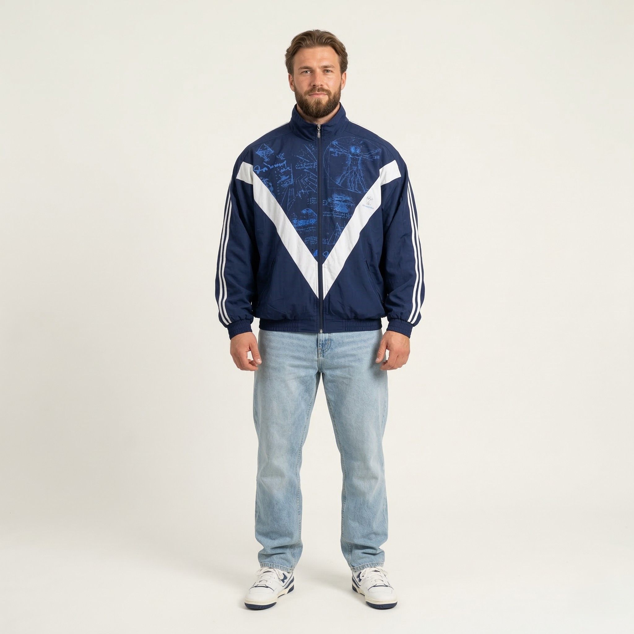 Vintage Comfort Men XL Jacket Navy Bomber Nylon Manpower 0314 Size US XL / EU 56 / 4 - 1 Thumbnail