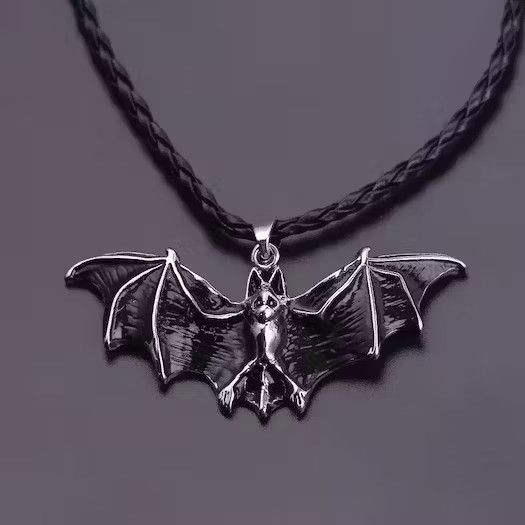Jewelry × Vintage Leather Chain Vampire Bat Gothic Bat Pendant Necklace Size ONE SIZE - 3 Thumbnail