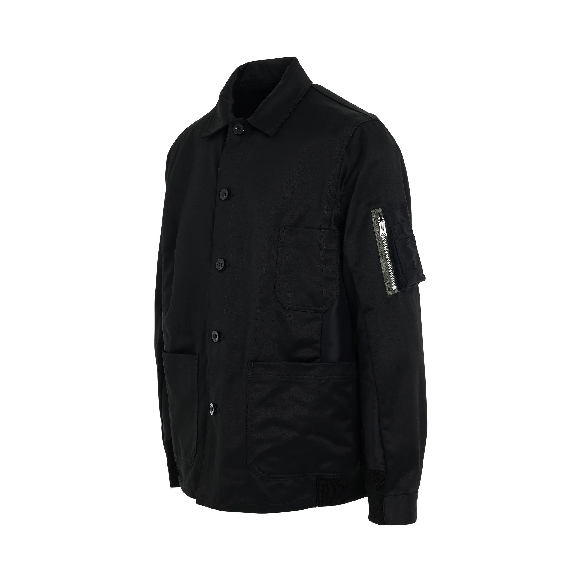 Sacai o1mris0824 Twill Jacket in Black Size US L / EU 52-54 / 3 - 2 Thumbnail