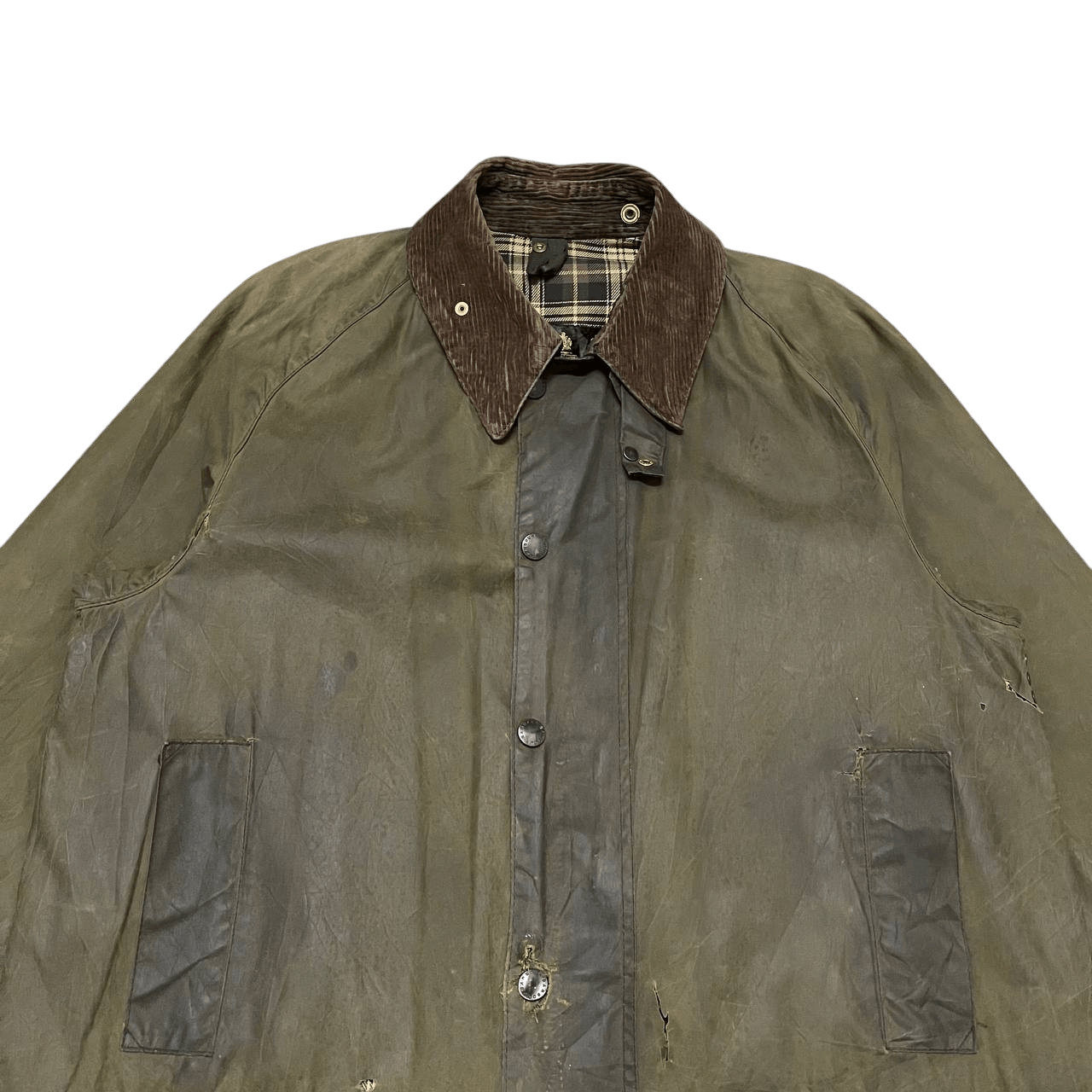 Barbour Vintage 90's Barbour Beaufort A150 Waxed Distressed Jacket Size US M / EU 48-50 / 2 - 2 Thumbnail