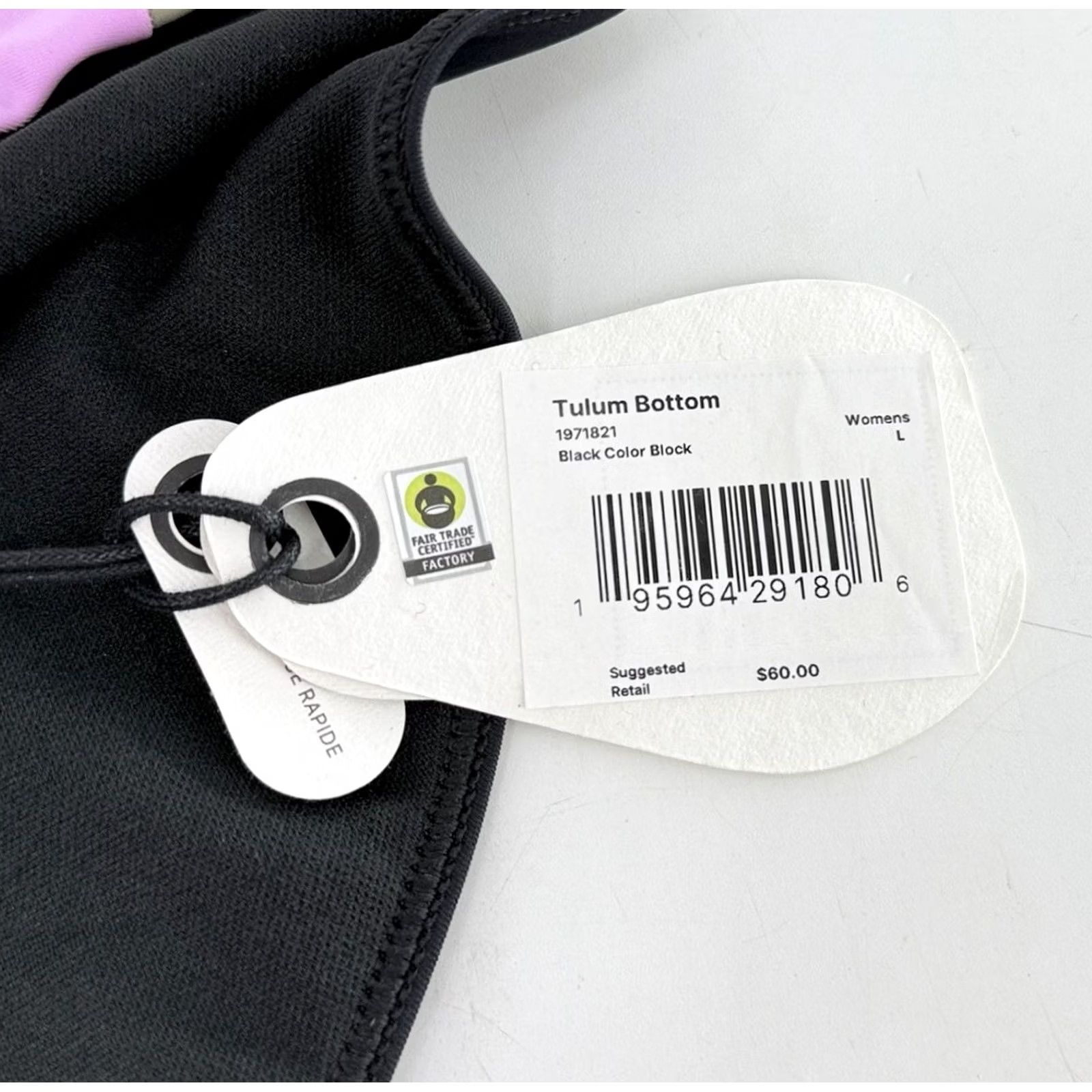 Prana Prana Women’s Tulum Bikini Bottom Sz L Black Color Block Summer Sustainable NWT Size 36" / US 14 / IT 50 - 4 Thumbnail