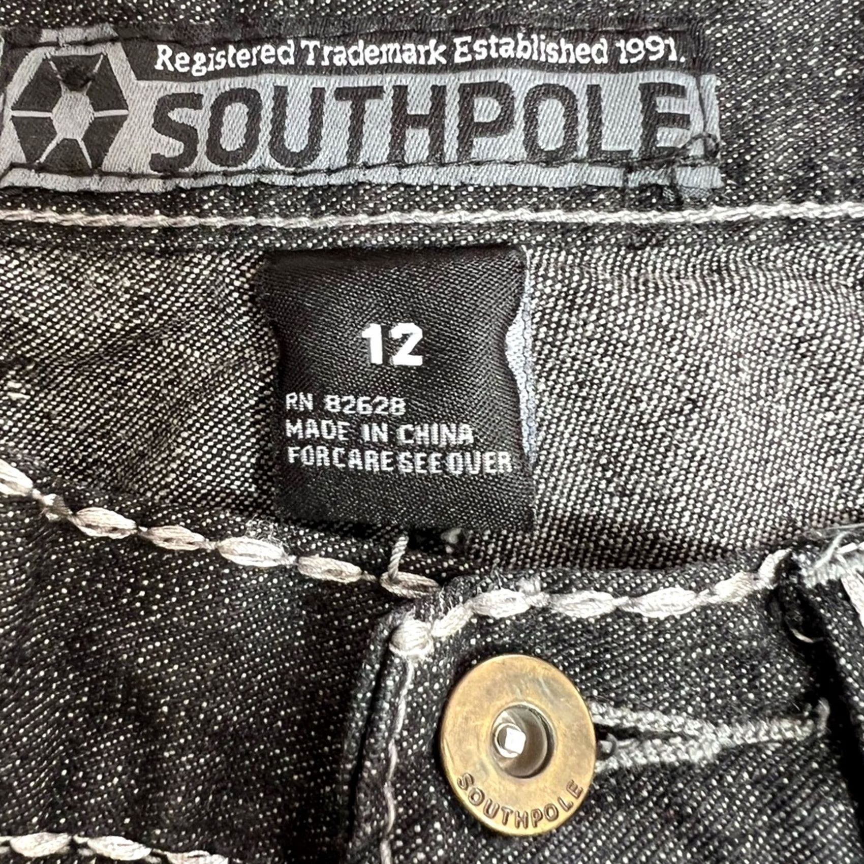 Southpole VINTAGE South Pole Baggy Denim Shorts BLACK 28x11 Mens 90s Hip Hop RARE SZ 12 CHINO Style Regular Size US 28 / EU 44 - 6 Thumbnail