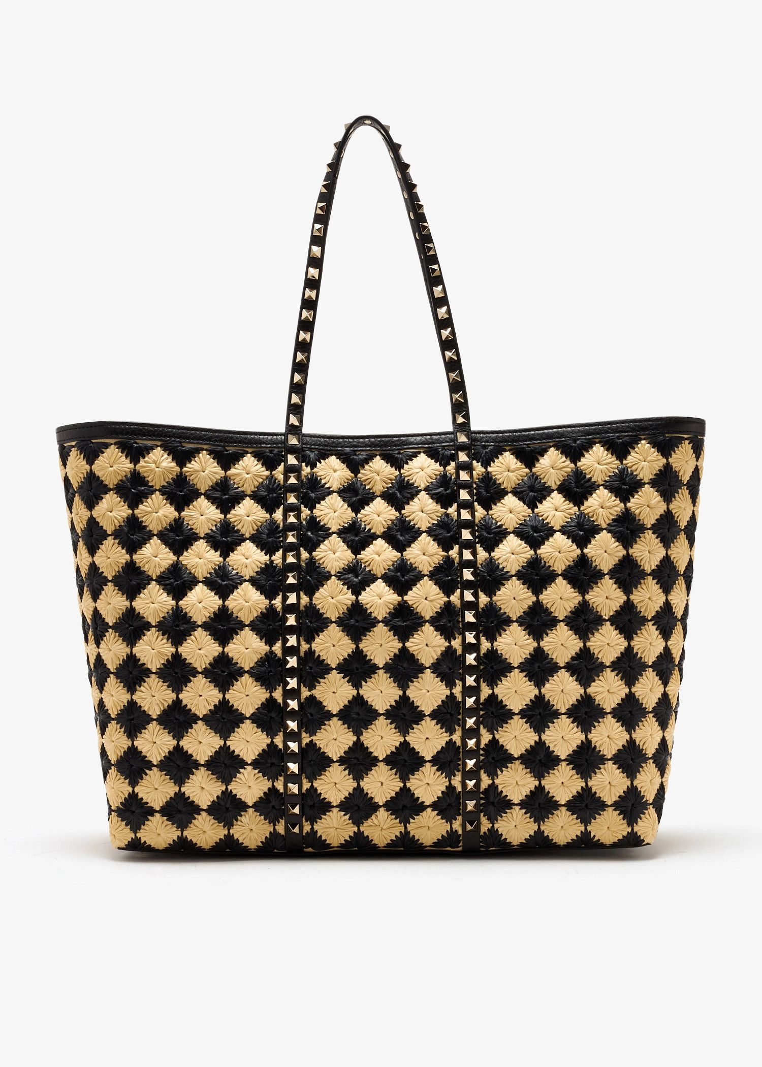 Valentino os11x0126 Size: OS / Rockstud Tote Bag in Black/Beige Size ONE SIZE - 1 Thumbnail