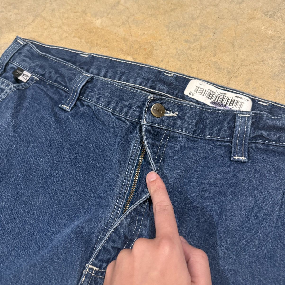 Carhartt 2000s Carhartt Faded Baggy Carpenter Jeans ERD Grunge Y2K Size US 35 - 9 Thumbnail