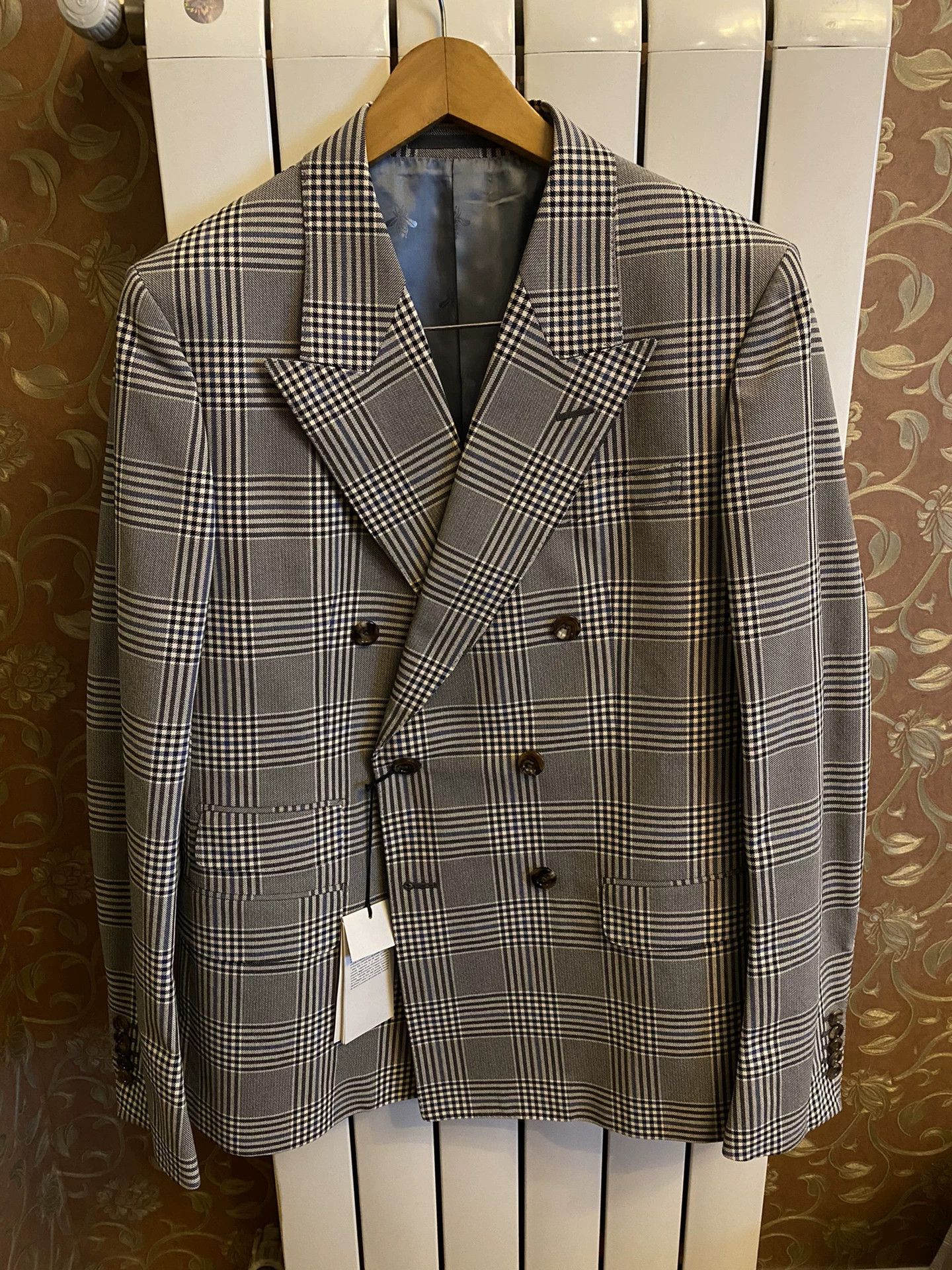 Gucci GUCCI Double Breasted Check Wool Suit 50R Size 50R - 1 Thumbnail