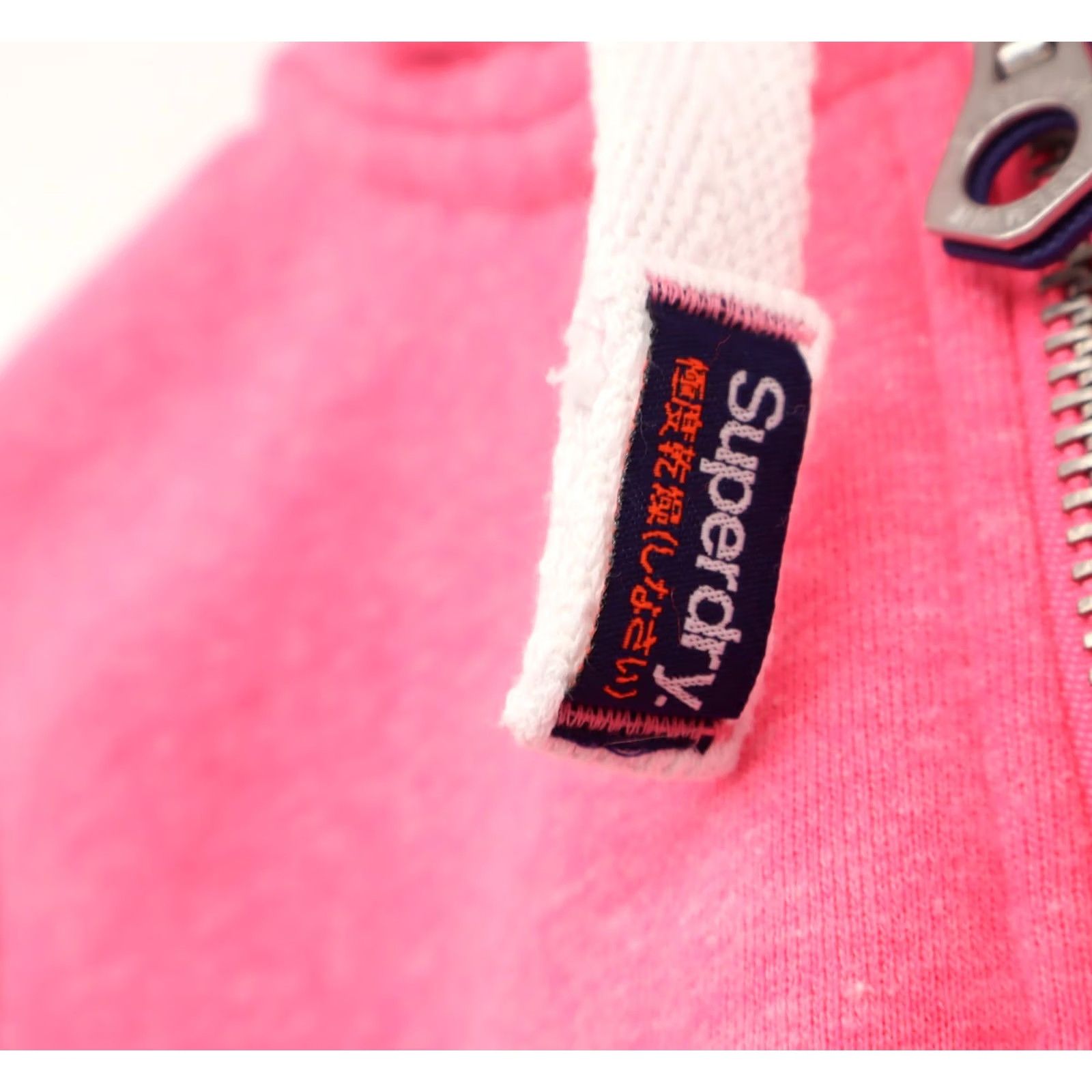 Superdry Superdry Women's Orange Label Zip Hoodie Faded Neon Pink Sz S - Hooded, Full Zip, Pockets, Cotton Polyester, Pink, 1990s? Size S / US 4 / IT 40 - 4 Thumbnail