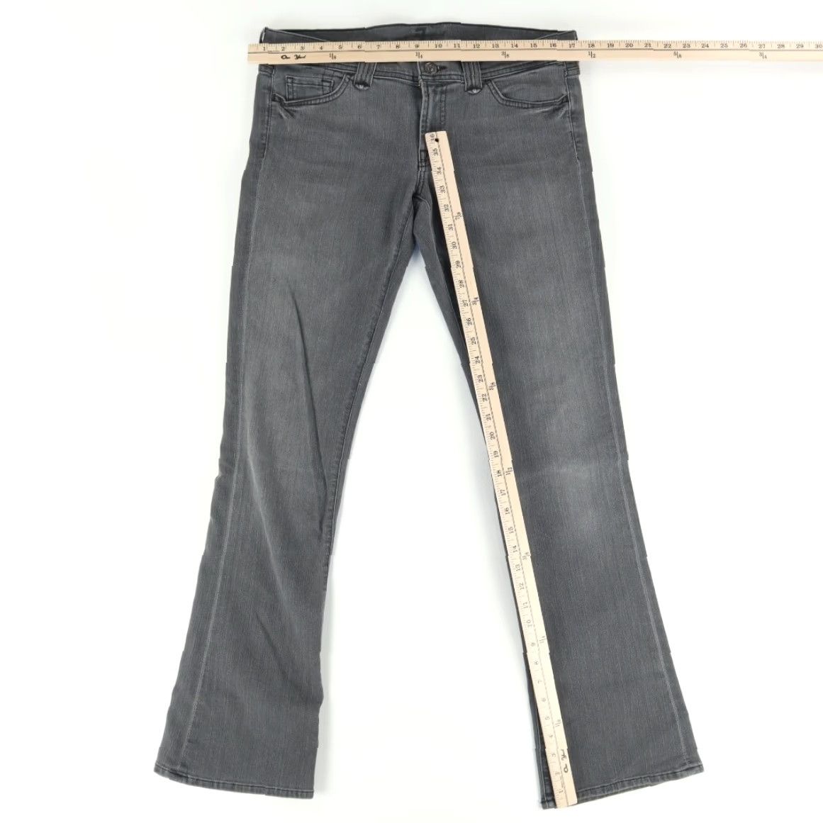 7 For All Mankind 7 For all Mankind Rocker Boot Cut Denim Jeans Pants Gray Women's 31 Size 24" / US 00 / IT 34 - 3 Thumbnail