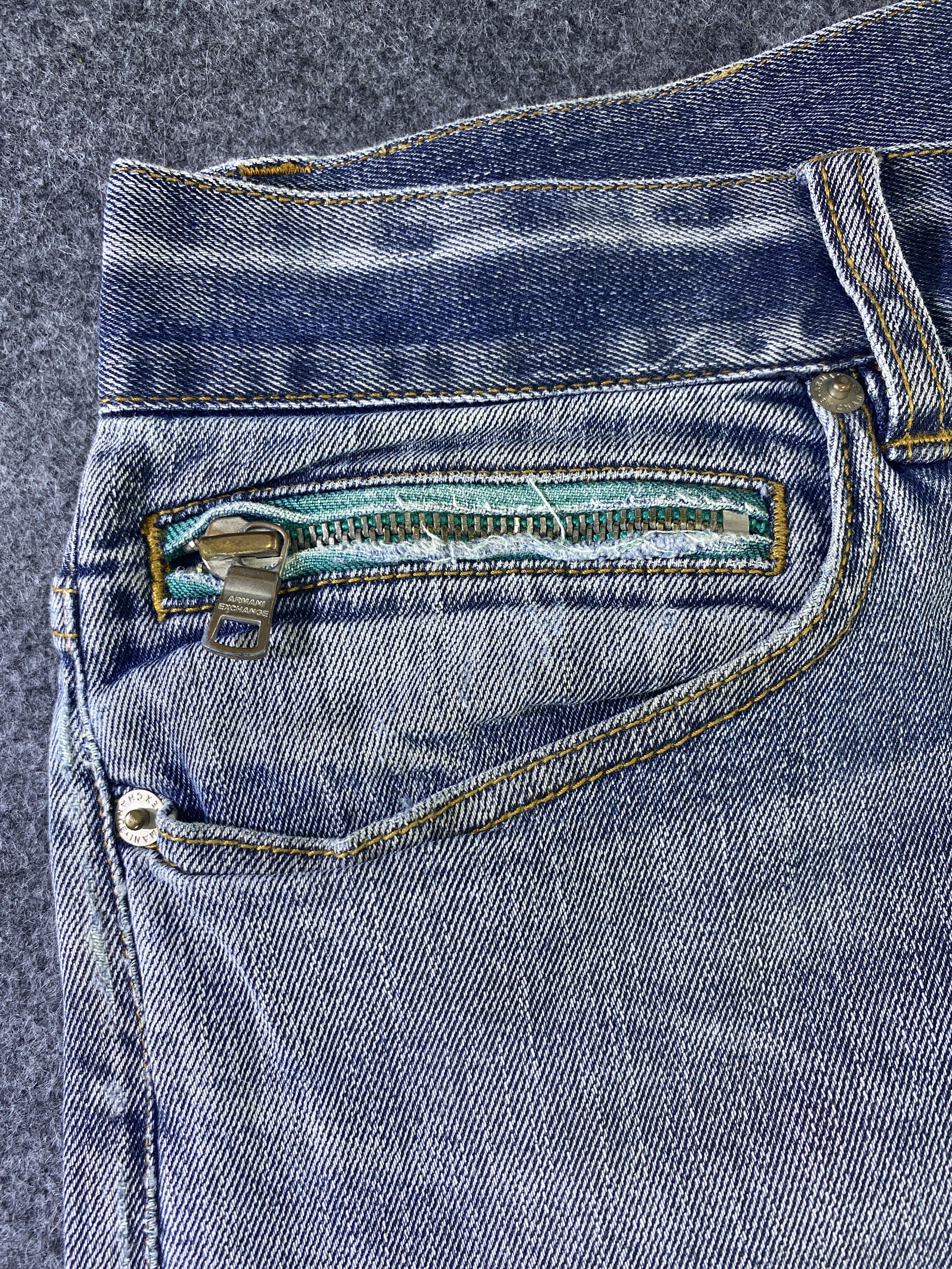 Armani Exchange Armani Exchange Blue Wash Jeans-J949 Size 33" - 7 Thumbnail