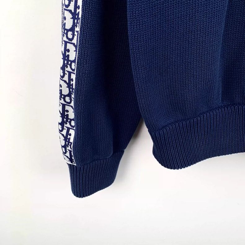Dior Dior Dark blue side logo jacquart cotton round-neck long-sl Size US L / EU 52-54 / 3 - 5 Thumbnail