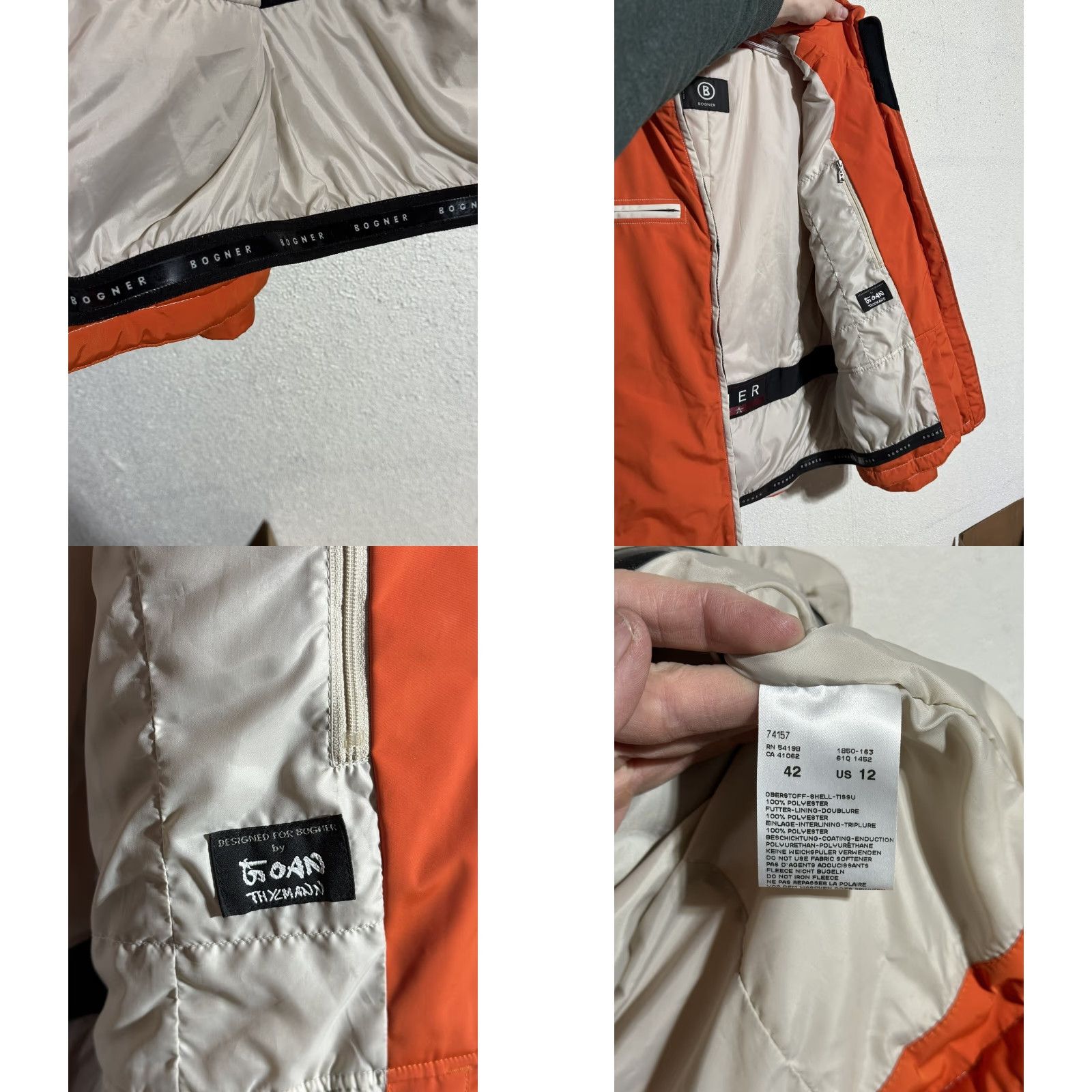 Bogner Bogner Women’s Joan Thylmann Orange Full Zip Ski Jacket Size 12 Snowboard Skiing Size XL / US 12-14 / IT 48-50 - 10 Thumbnail