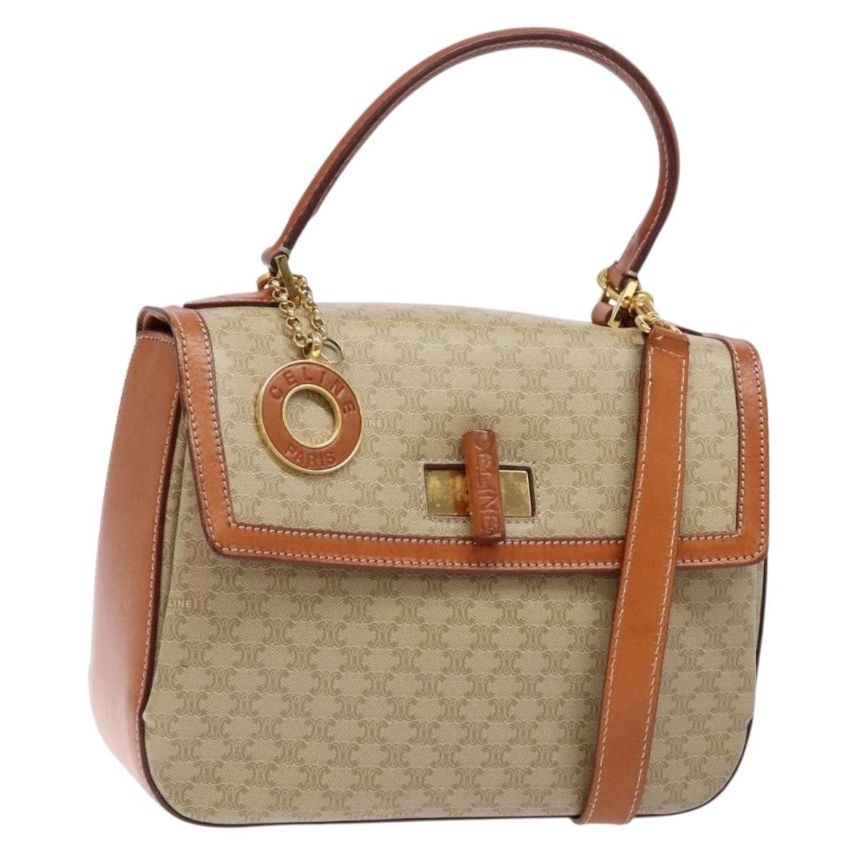 Celine CELINE Macadam Canvas Hand Bag Pvc Beige Gold Size ONE SIZE - 1 Thumbnail