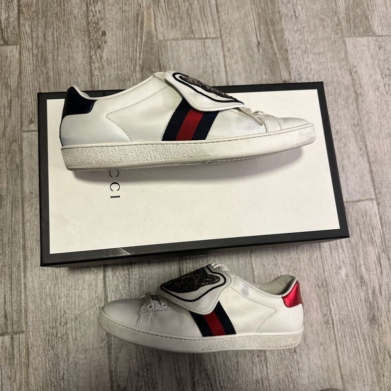Gucci Gucci Ace Cat Sequin White Sneakers Size US 9.5 / EU 42-43 - 2 Thumbnail