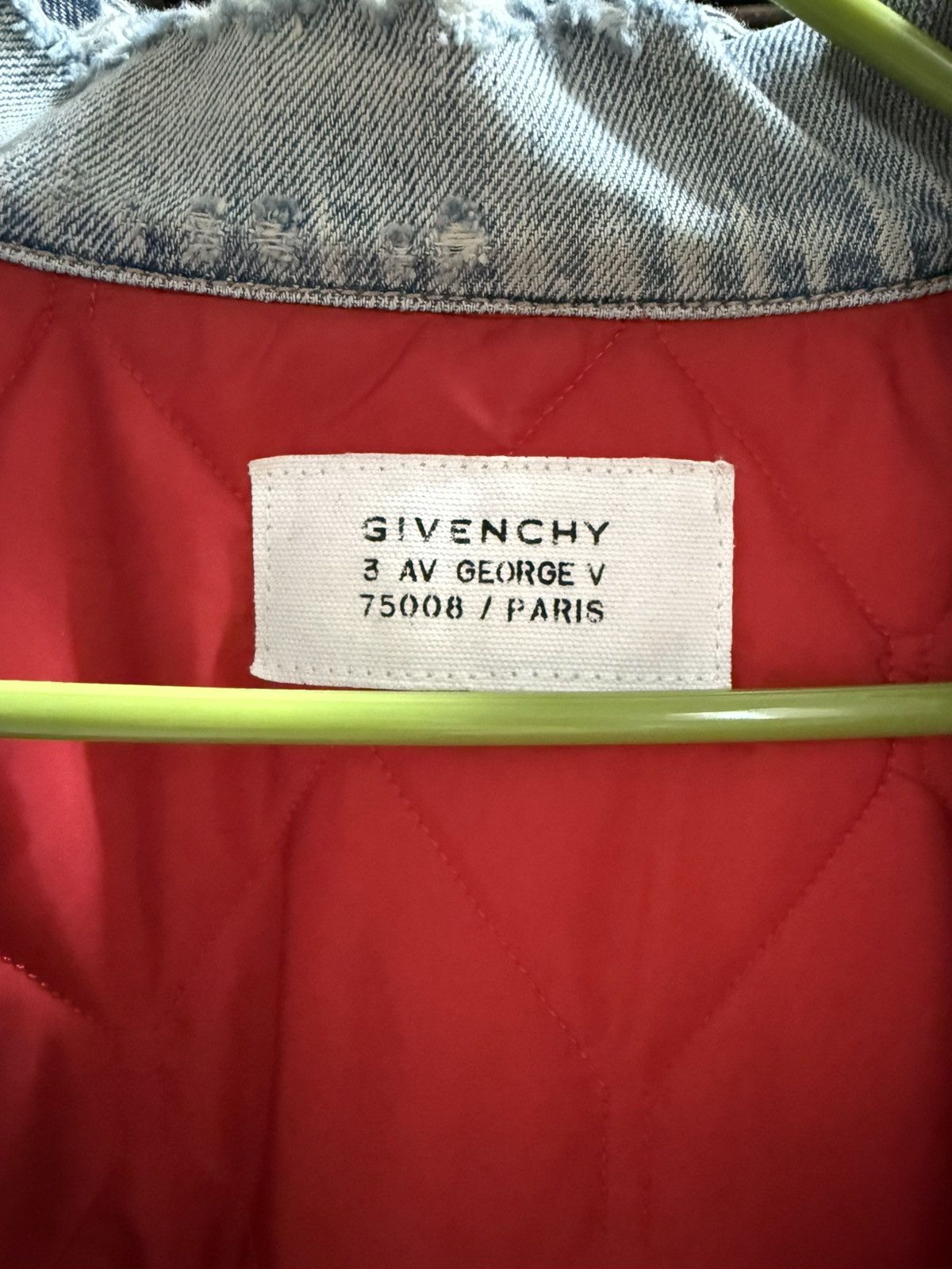 Givenchy Givenchy FW16 Hybrid Distressed Denim Jacket Quilted Sleeves Size US XL / EU 56 / 4 - 2 Thumbnail