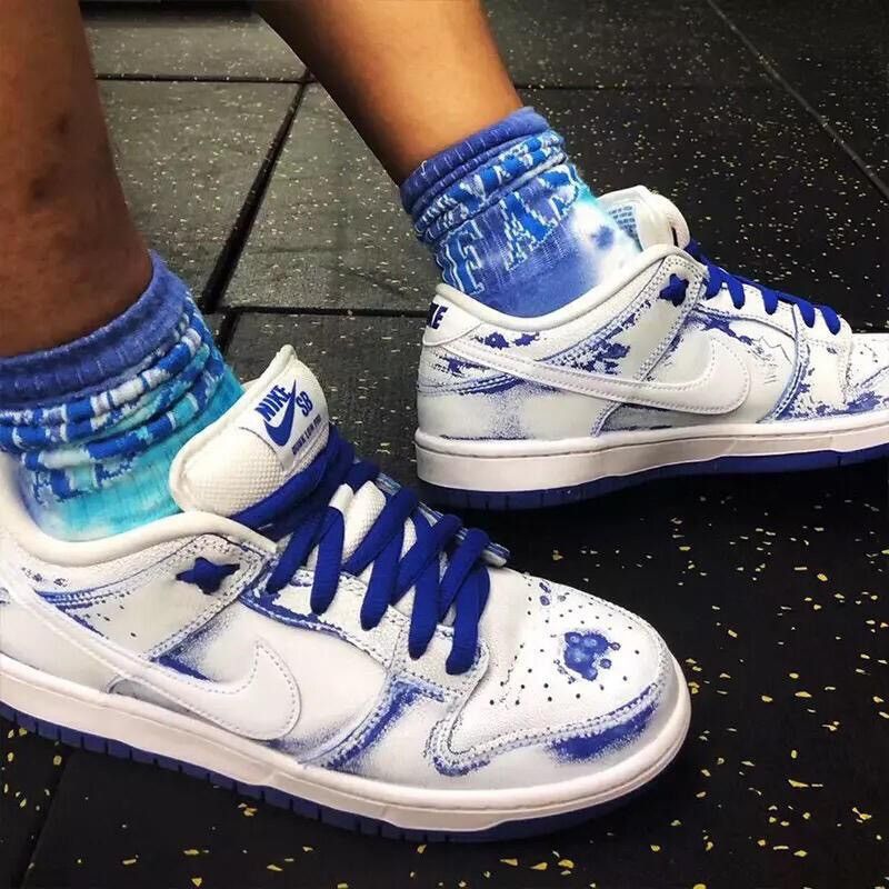 Nike SB Dunk Premium Crack White Blue Game Royal CJ6884-100