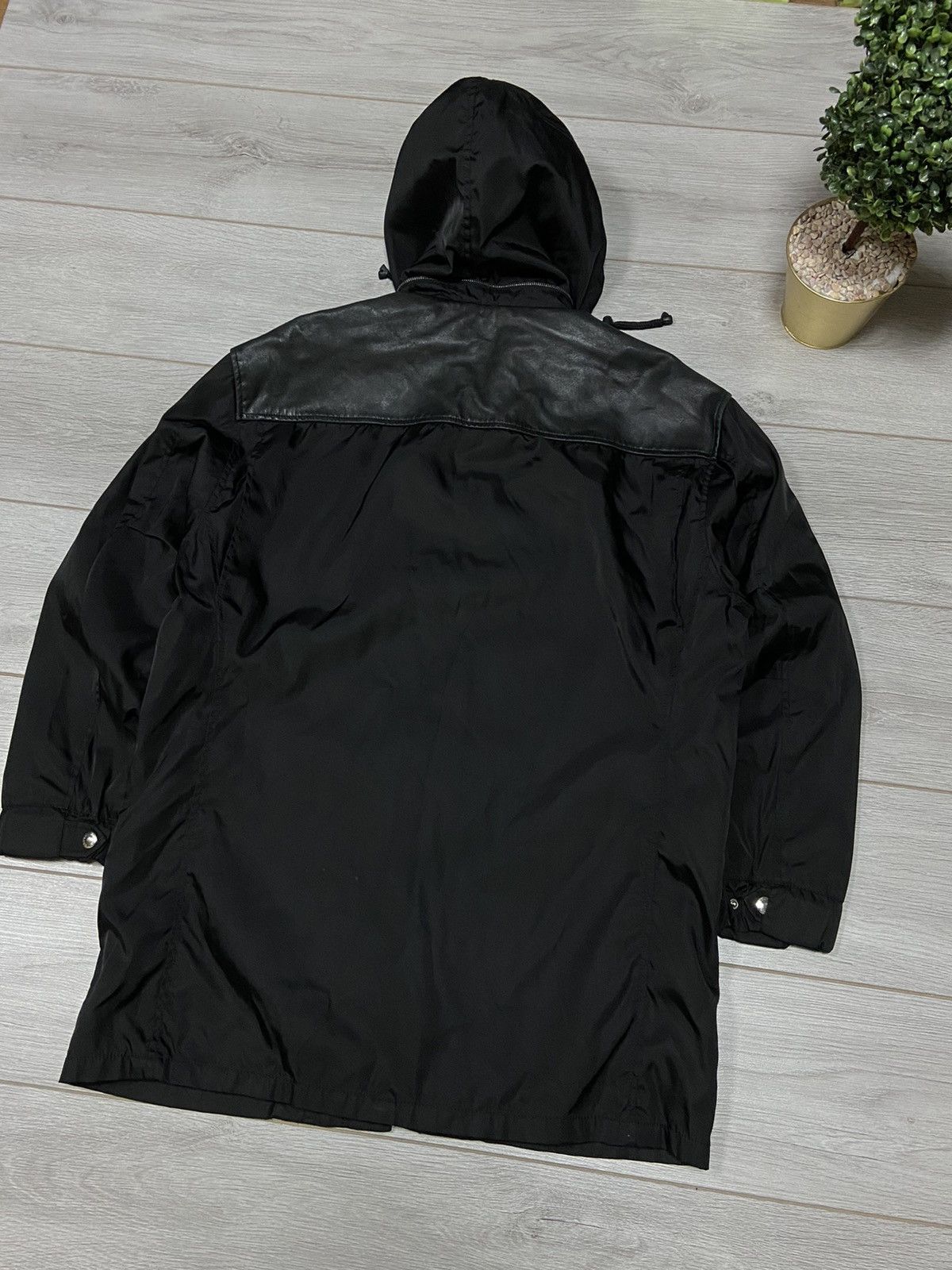 Prada Prada vintage nylon leather jacket hooded Size US L / EU 52-54 / 3 - 9 Thumbnail