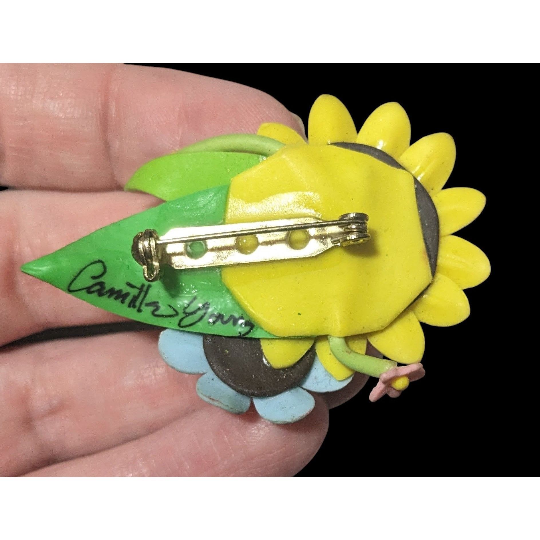 Other Cottagecore Retro Floral Handmade Signed Brooch Size ONE SIZE - 3 Thumbnail