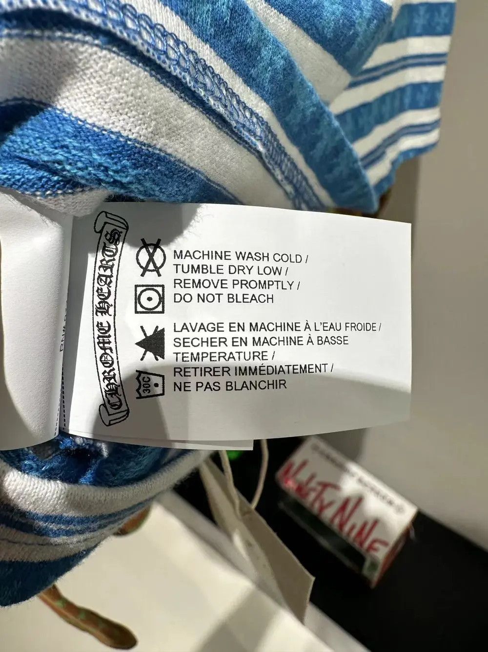 Chrome Hearts Chrome Hearts Blue Script Logo Stripe Short Sleeve Tee Size M / US 6-8 / IT 42-44 - 5 Thumbnail