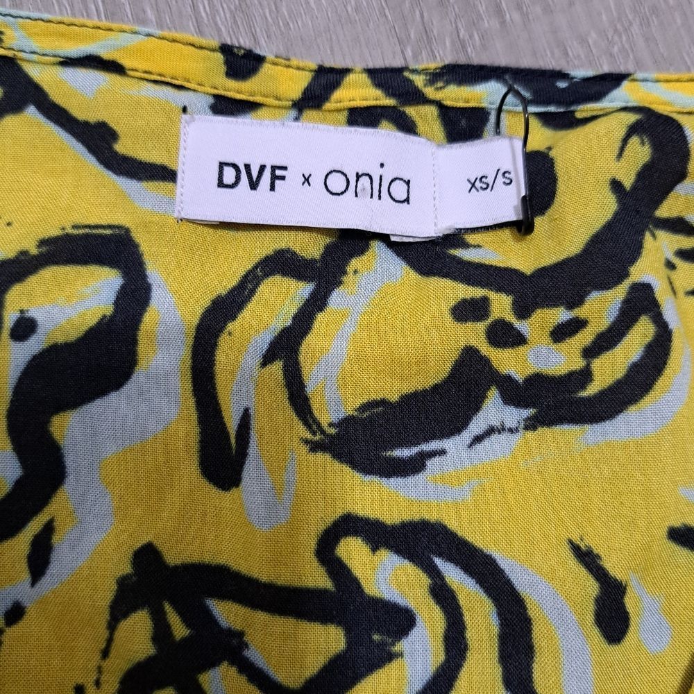 Onia Diane Von Furstenberg x Onia Hanna Floral Kaftan Oversized XS/Small Yellow Size S / US 4 / IT 40 - 5 Thumbnail