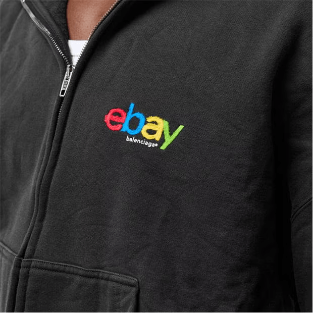 【balenciaga】 24AW ebay zip hoodie Balenciaga Black eBay Edition Zip-Up Hoodie - Hoodies - Free