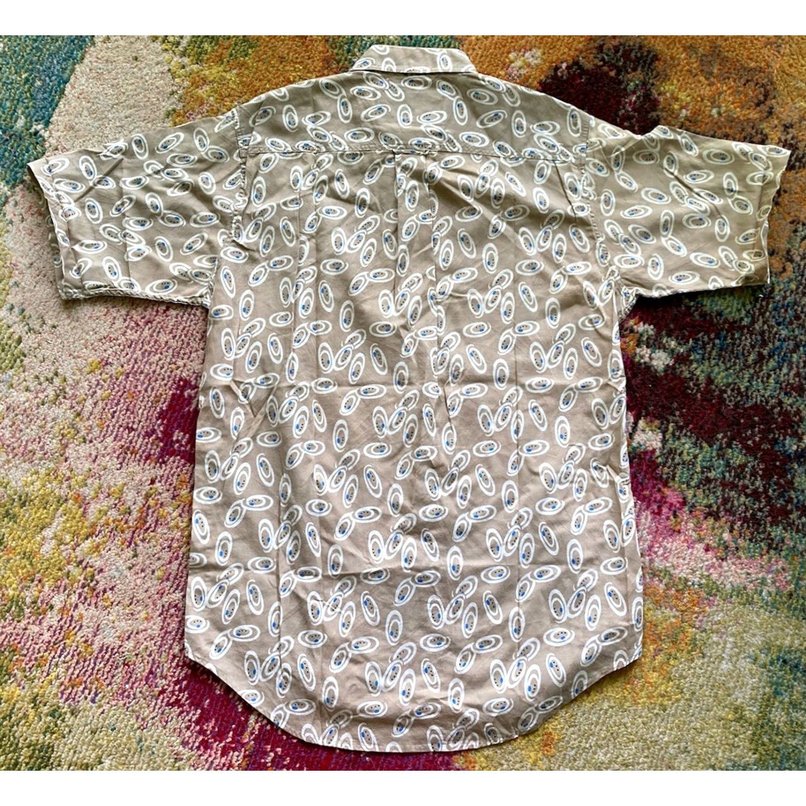 Ralph Lauren VINTAGE Chaps Ralph Lauren Shirt Mens Medium Paisley Textured Short Sleeve Polo Beige Size US M / EU 48-50 / 2 - 6 Thumbnail