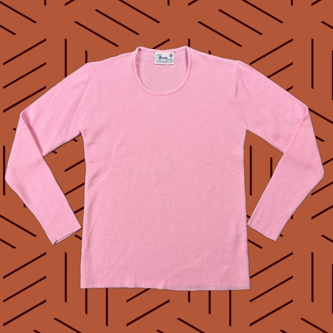 Pinko Vintage Deans of Scotland Women’s Pink Preppy Long Sleeve Knit Sweater Size Large Size L / US 10 / IT 46 - 1 Thumbnail