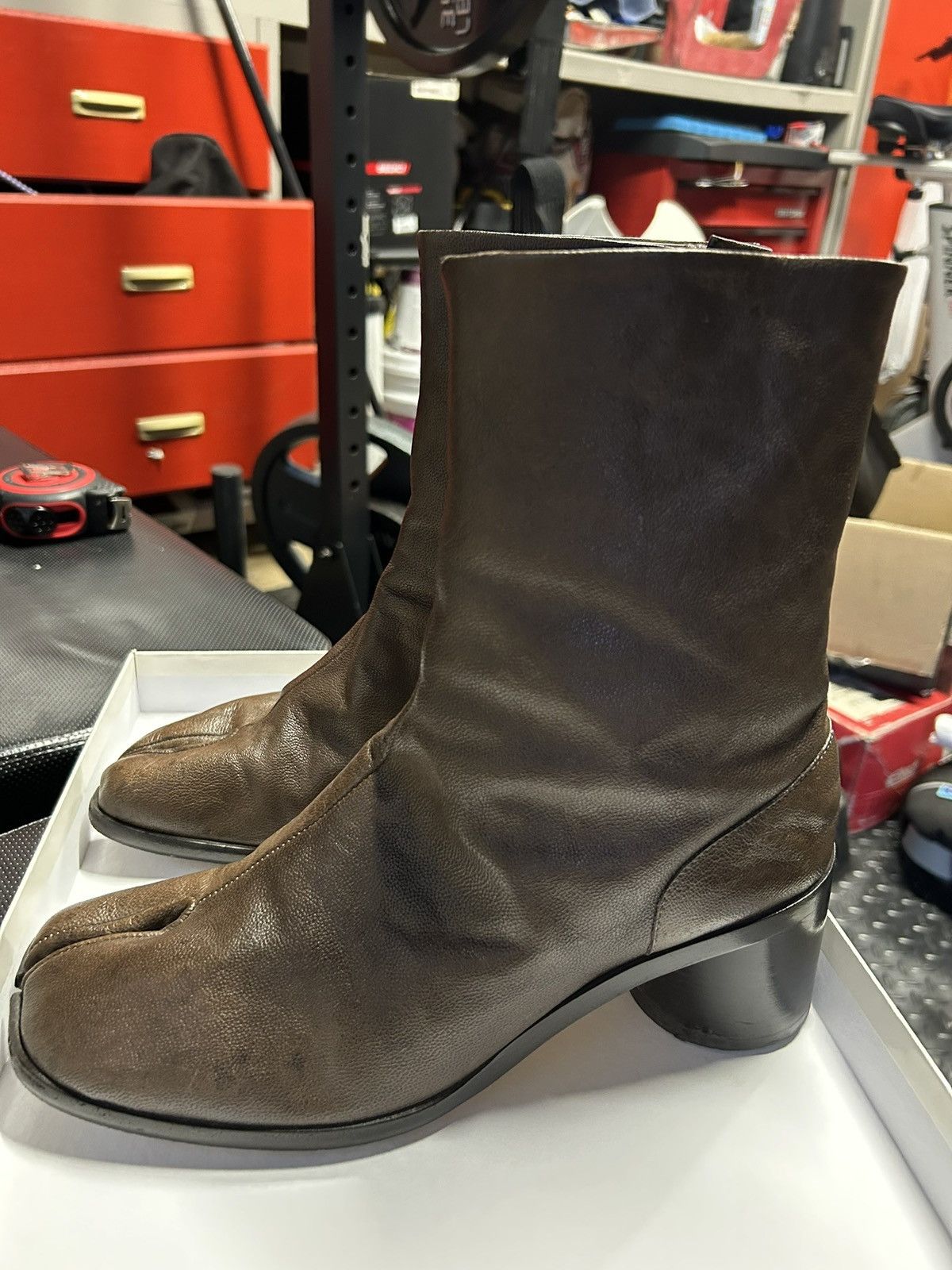 Maison Margiela Tabi Ankle Boots Brown Size 42 US Size