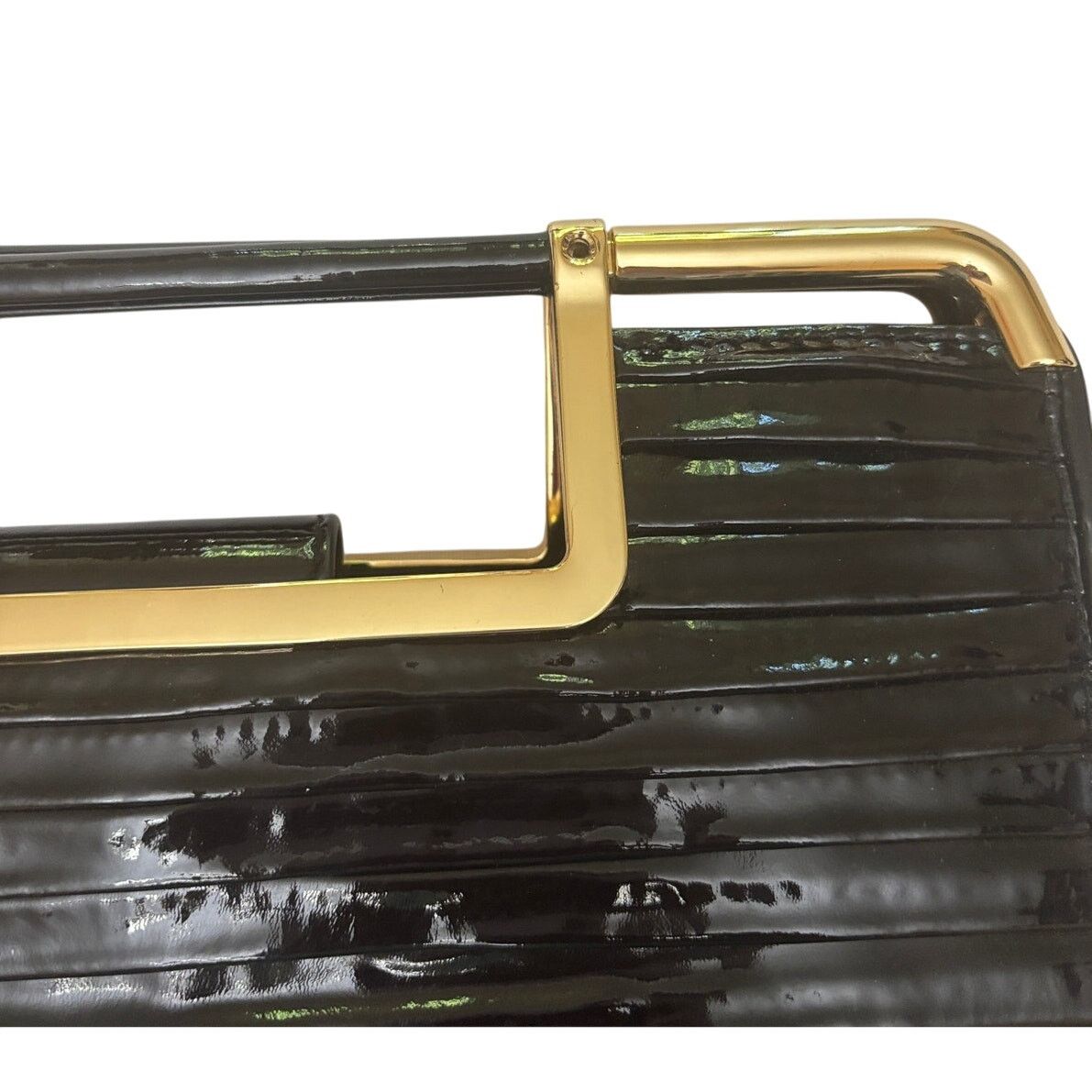Zac Posen Vintage Z SPOKE by Zac Posen Black Patent Clutch Purse Bag Size ONE SIZE - 13 Thumbnail