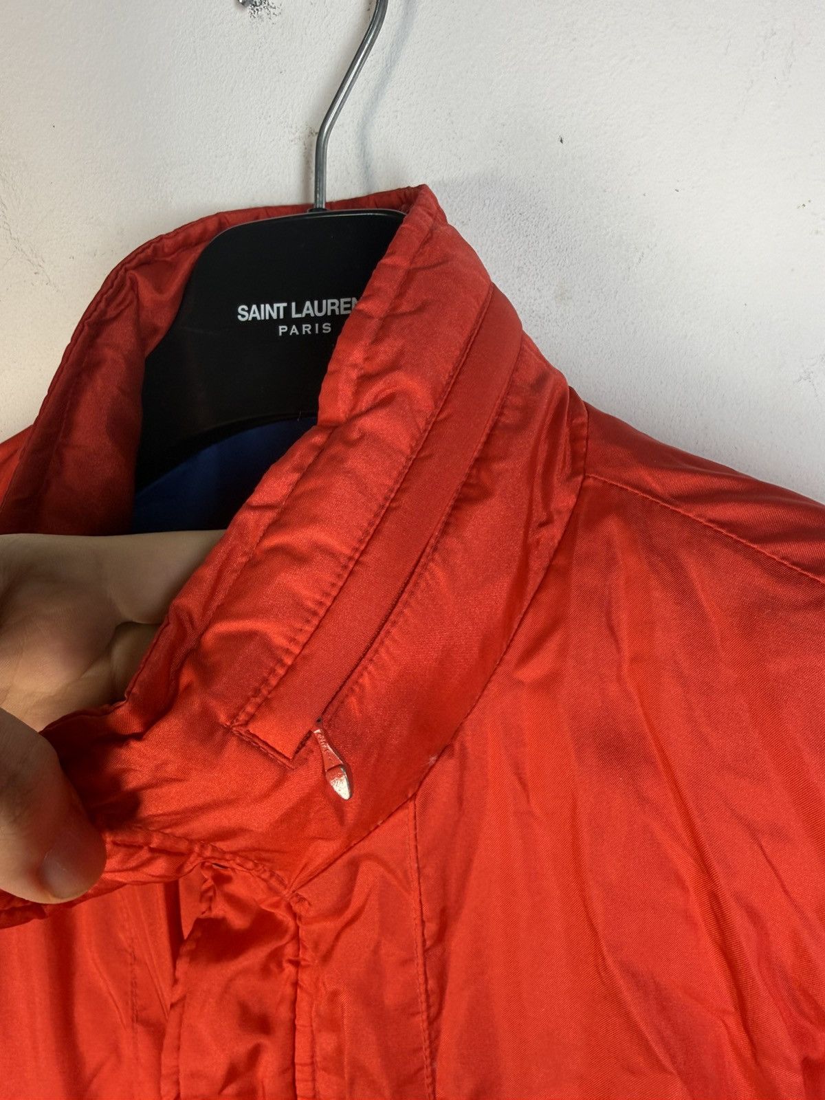 Yves Saint Laurent 90s Winter YSL Down Jacket Puffer Red Bomber Heavy Coat Size US M / EU 48-50 / 2 - 18 Thumbnail