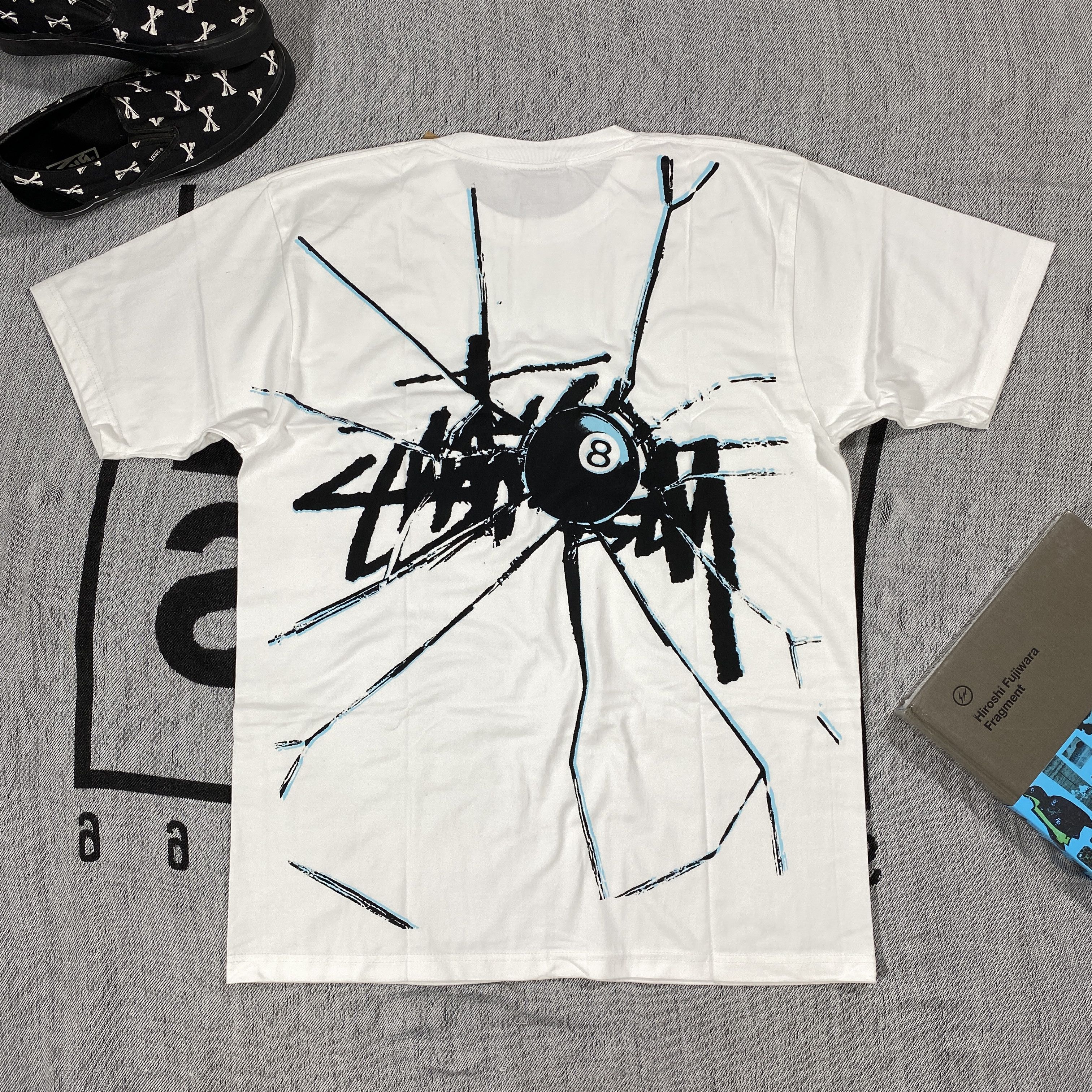 image of Stussy 8 Ball Shattered Tee Medium in White, Men's
