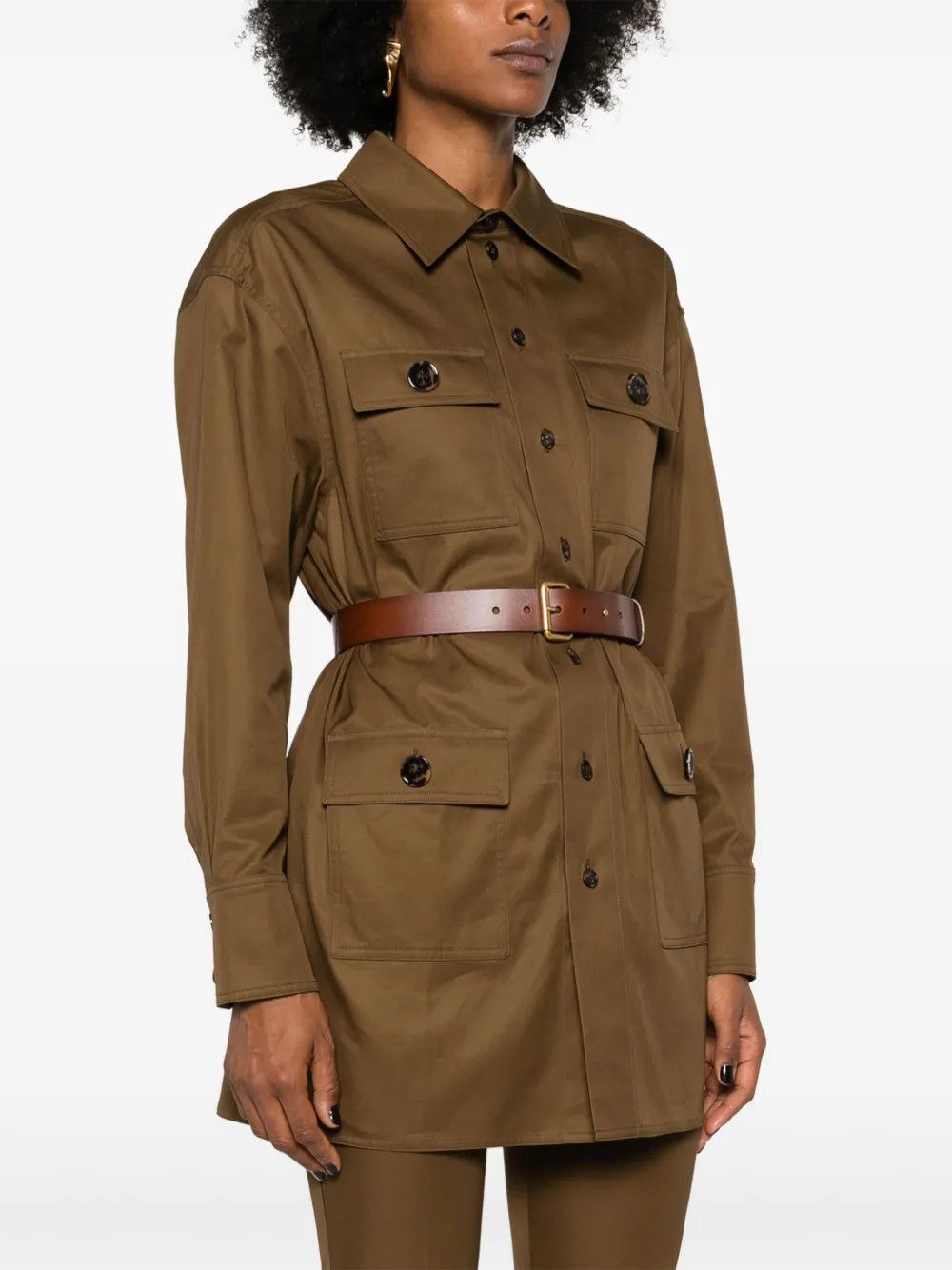 Saint Laurent Paris o1y0126 Belt Overcoat in Brown Size M / US 6-8 / IT 42-44 - 3 Thumbnail