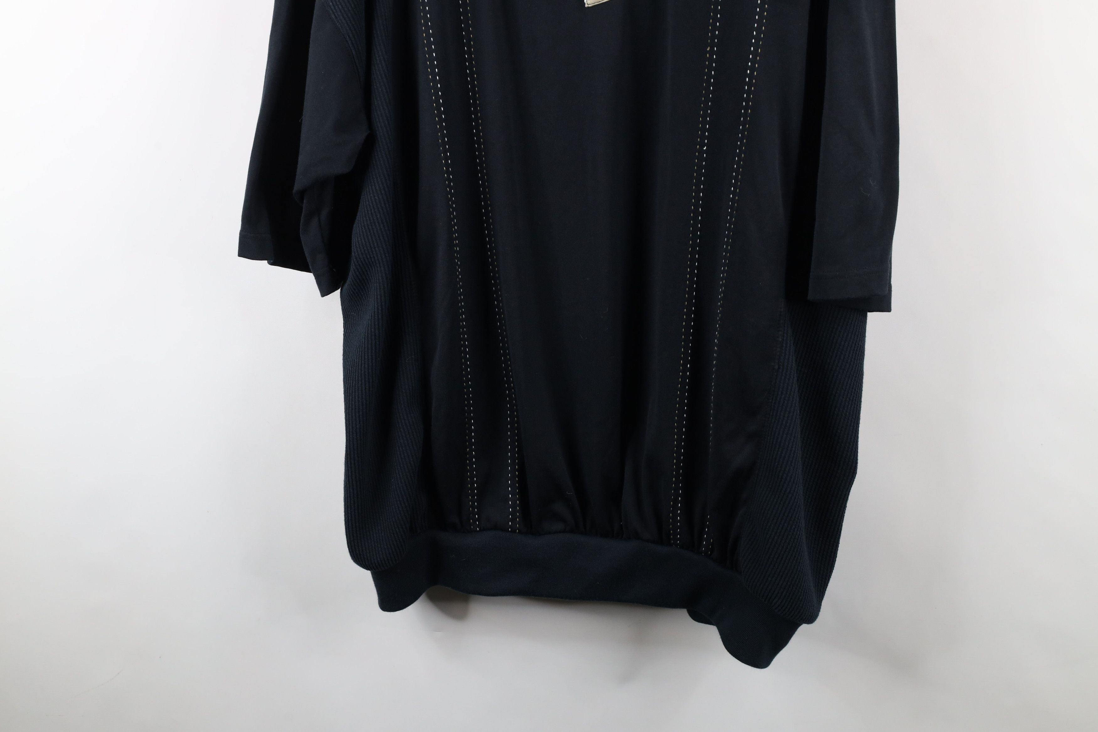 Vintage Vintage 90s Streetwear Ribbed Knit Pullover Polo Shirt Black Size US XXL / EU 58 / 5 - 3 Thumbnail