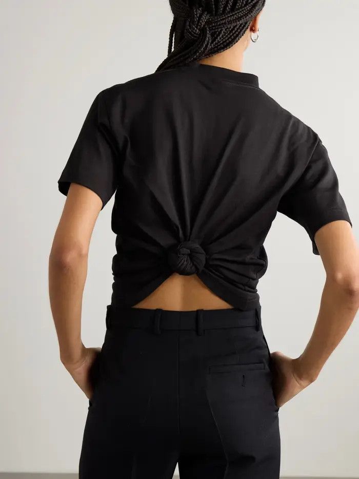 Balenciaga o1tr1nto0526 Knotted T-Shirt Small Fit in Black Size XS / US 0-2 / IT 36-38 - 3 Thumbnail