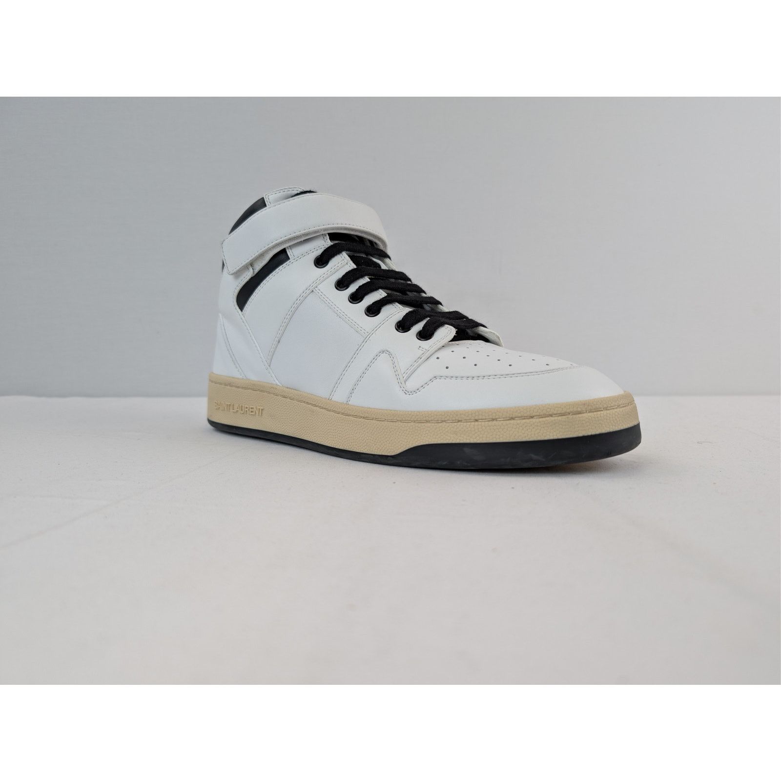 Saint Laurent Paris o1rshd1 Lax Mid top sneakers in Blanc optique/nero Size US 10 / EU 43 - 2 Thumbnail