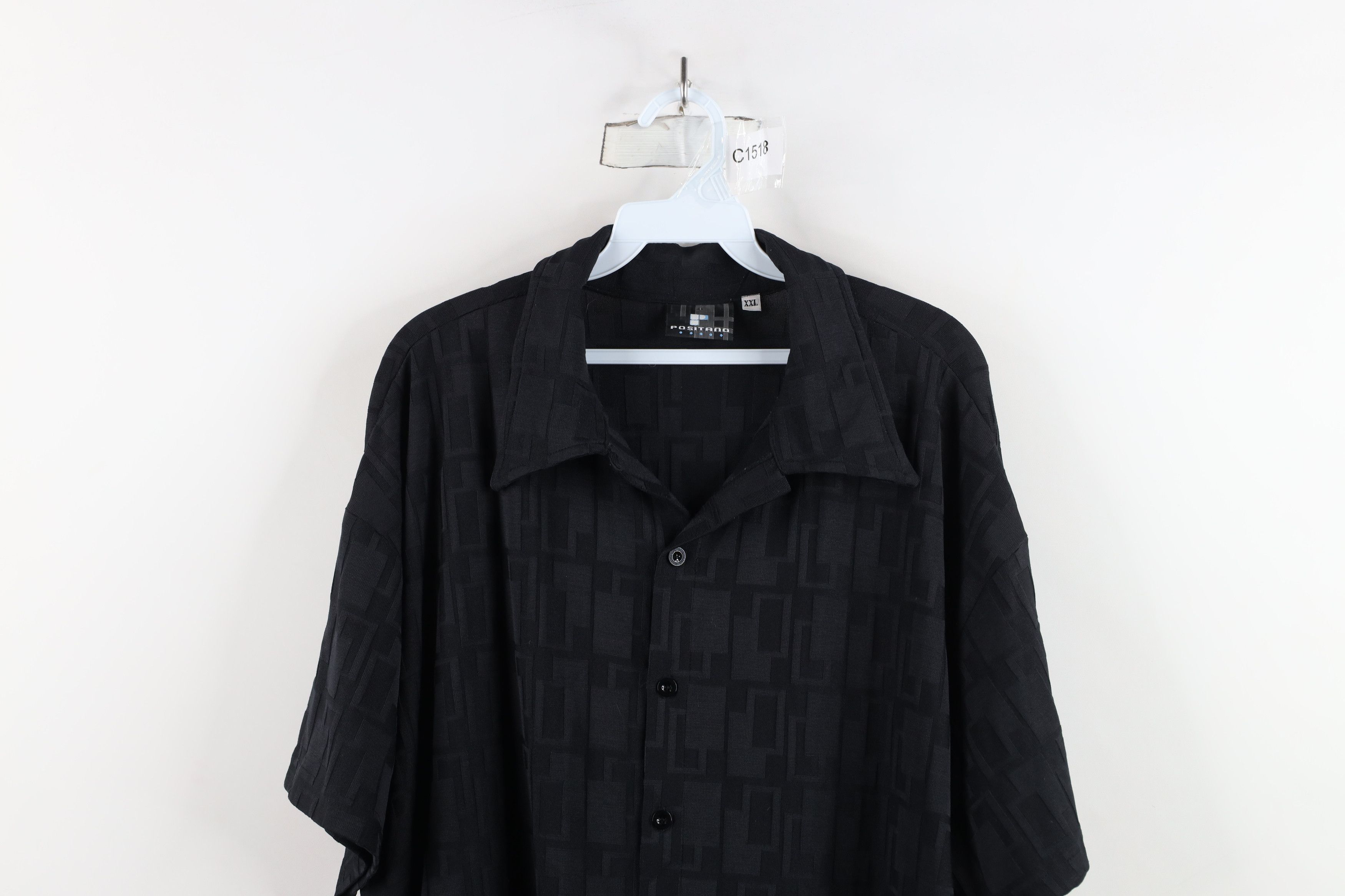 Vintage Vintage 90s Streetwear Dance Rave Button Shirt Black USA Size US XXL / EU 58 / 5 - 2 Thumbnail