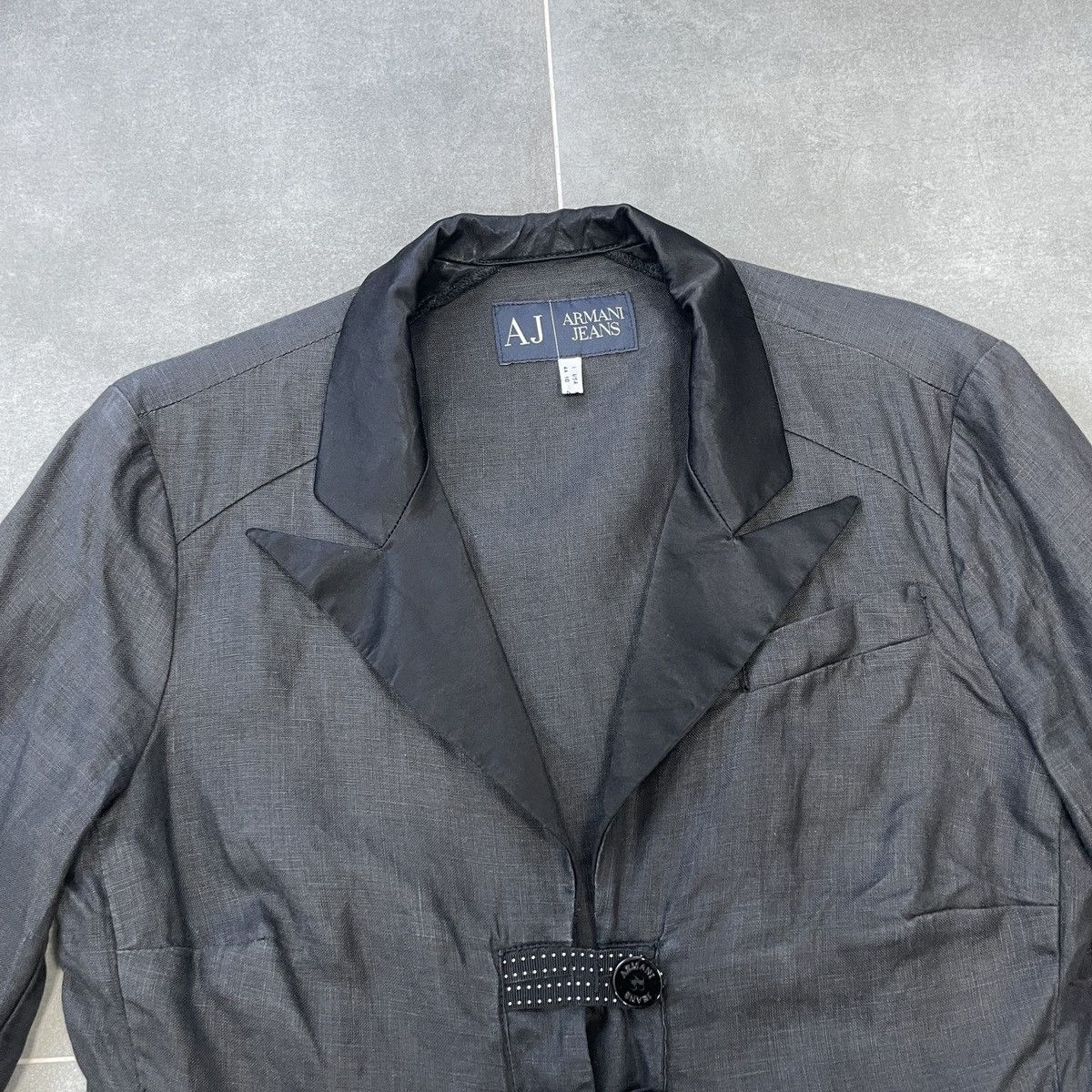Armani × Vintage Vintage Armani Jeans Linen Blazer Size M Size M / US 6-8 / IT 42-44 - 7 Thumbnail