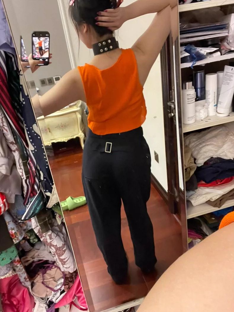 vivienne westwood Orange knit vest with gold logo