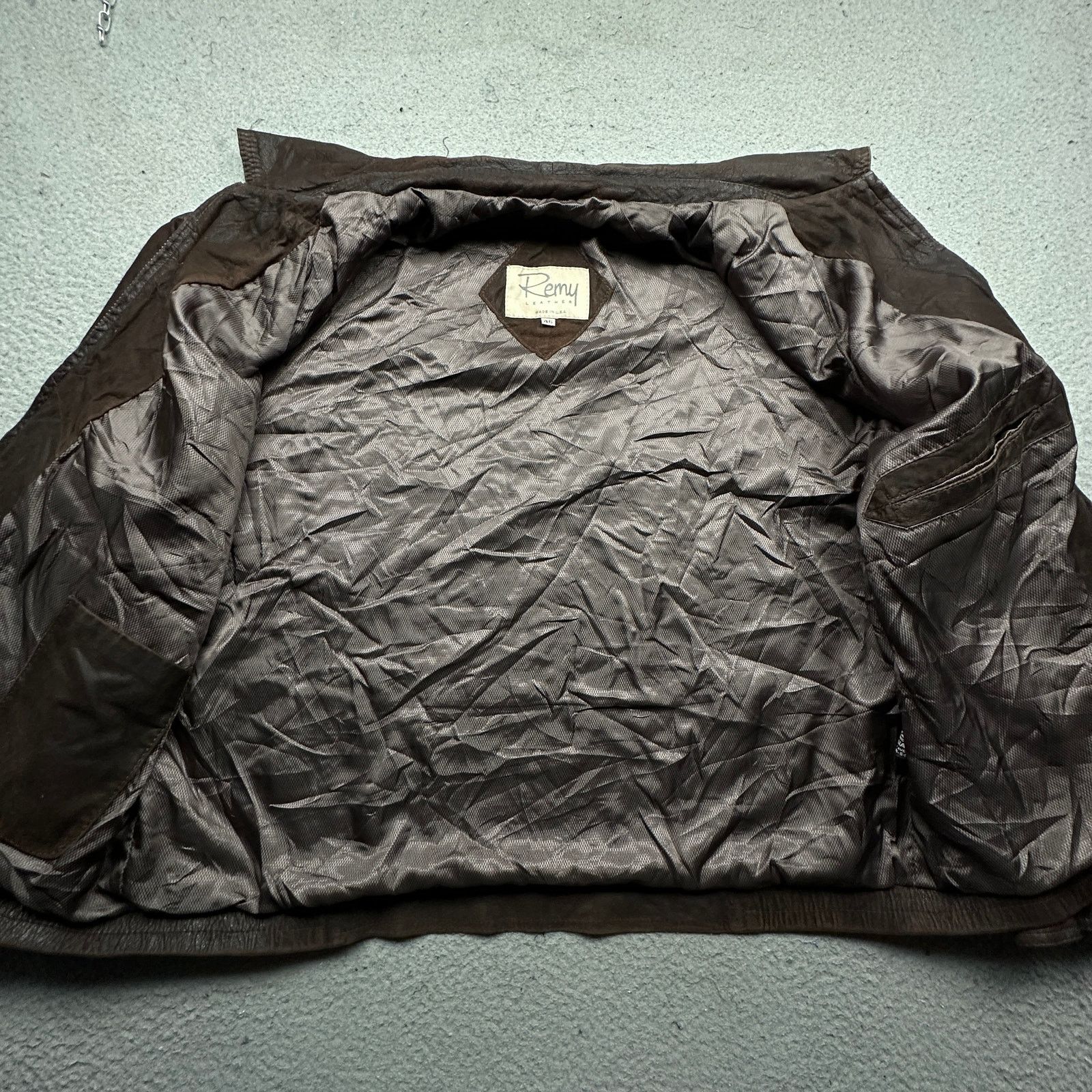 Remy Remy Leather Bomber Full Zip Bomber Jacket Mens XL 46 Brown Size US XL / EU 56 / 4 - 8 Thumbnail