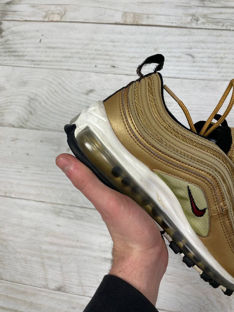 Nike Nike Air Max 97 OG Metallic Gold Sneakers Size US 9 / EU 42 - 11 Thumbnail